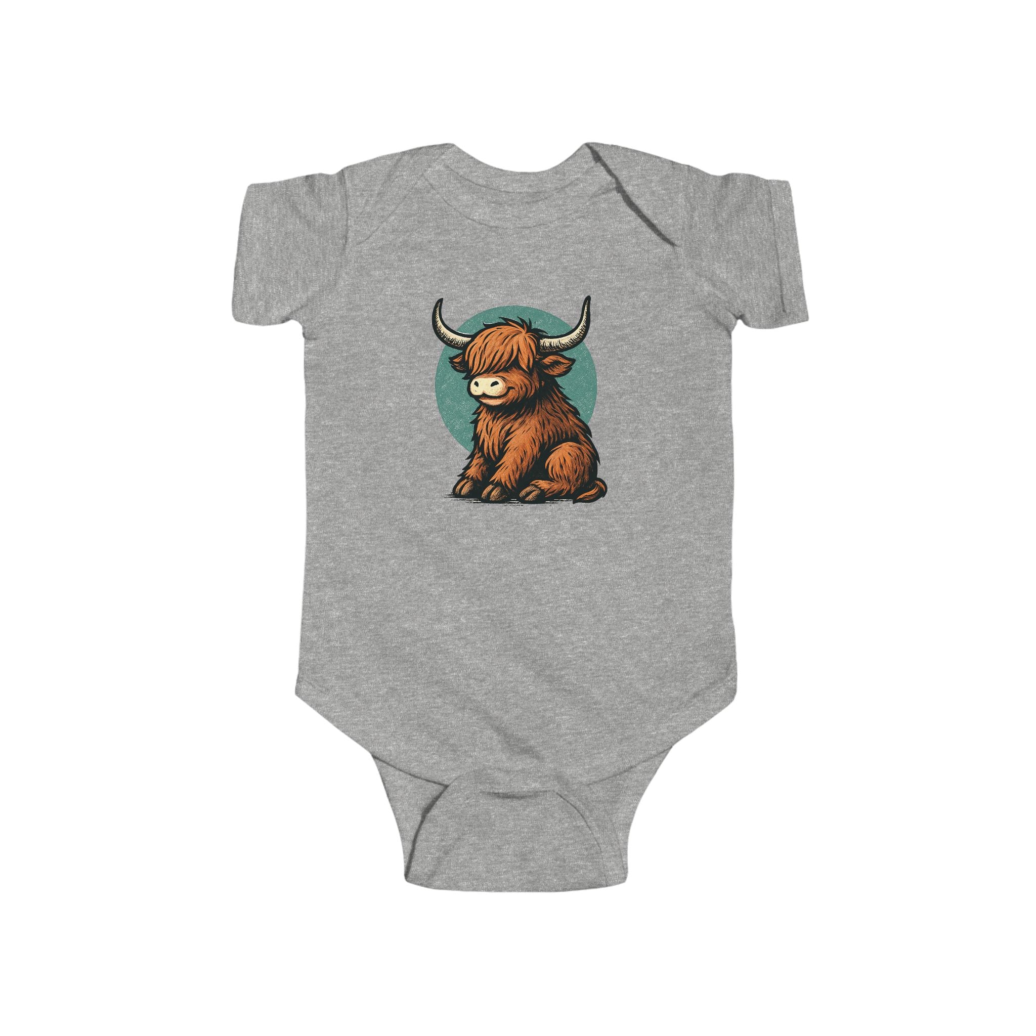 Cute Highland Cow Baby Bodysuit - Adorable Infant Outfit for Animal Lovers, Baby Shower Gift, Newborn Apparel, Toddler Clothes