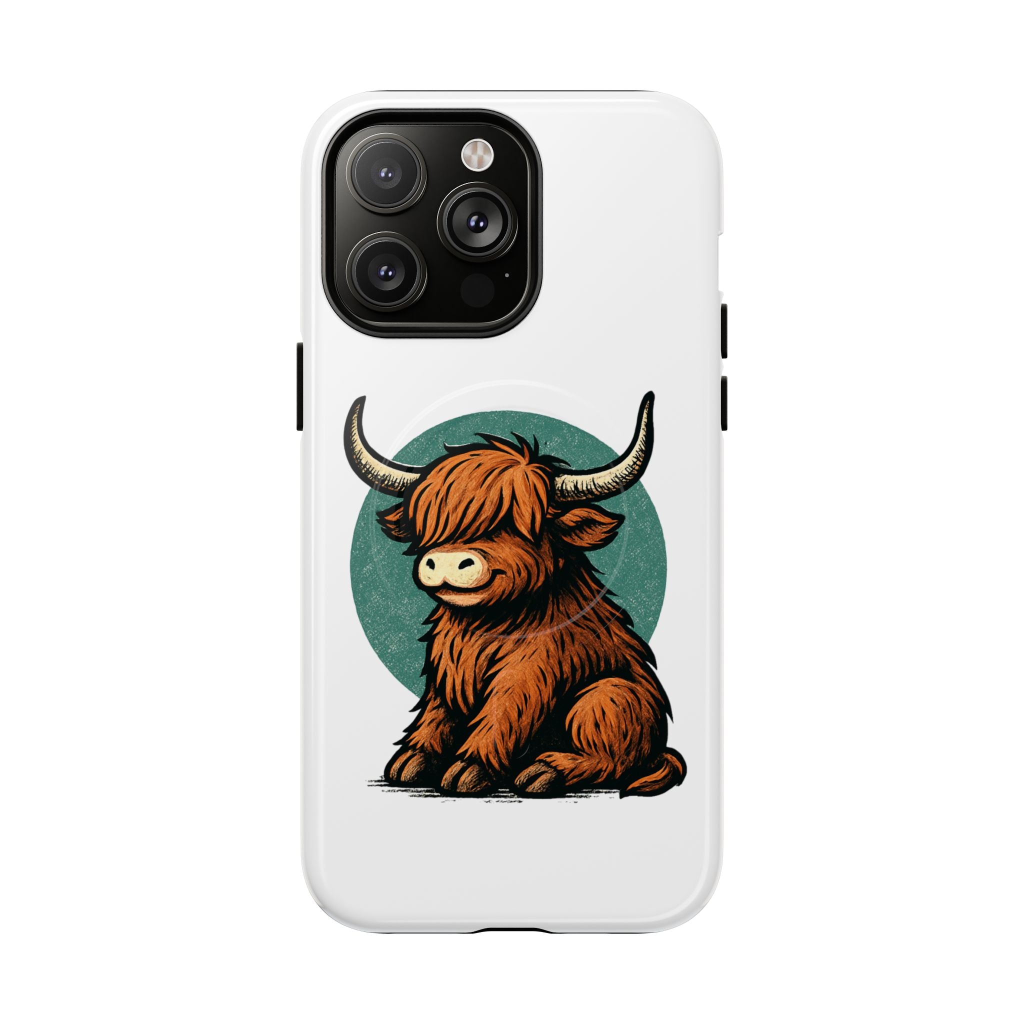 Phone Case - Highland Cow Sitting Design - Tough Magnetic Cases
