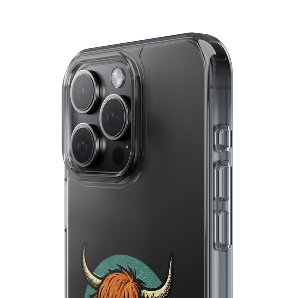 Highland Cow Phone Case, Clear Impact-Resistant Case, Cute Animal Case, Gift for Cow Lovers, Best Friend Gift, Unique Phone Accessory