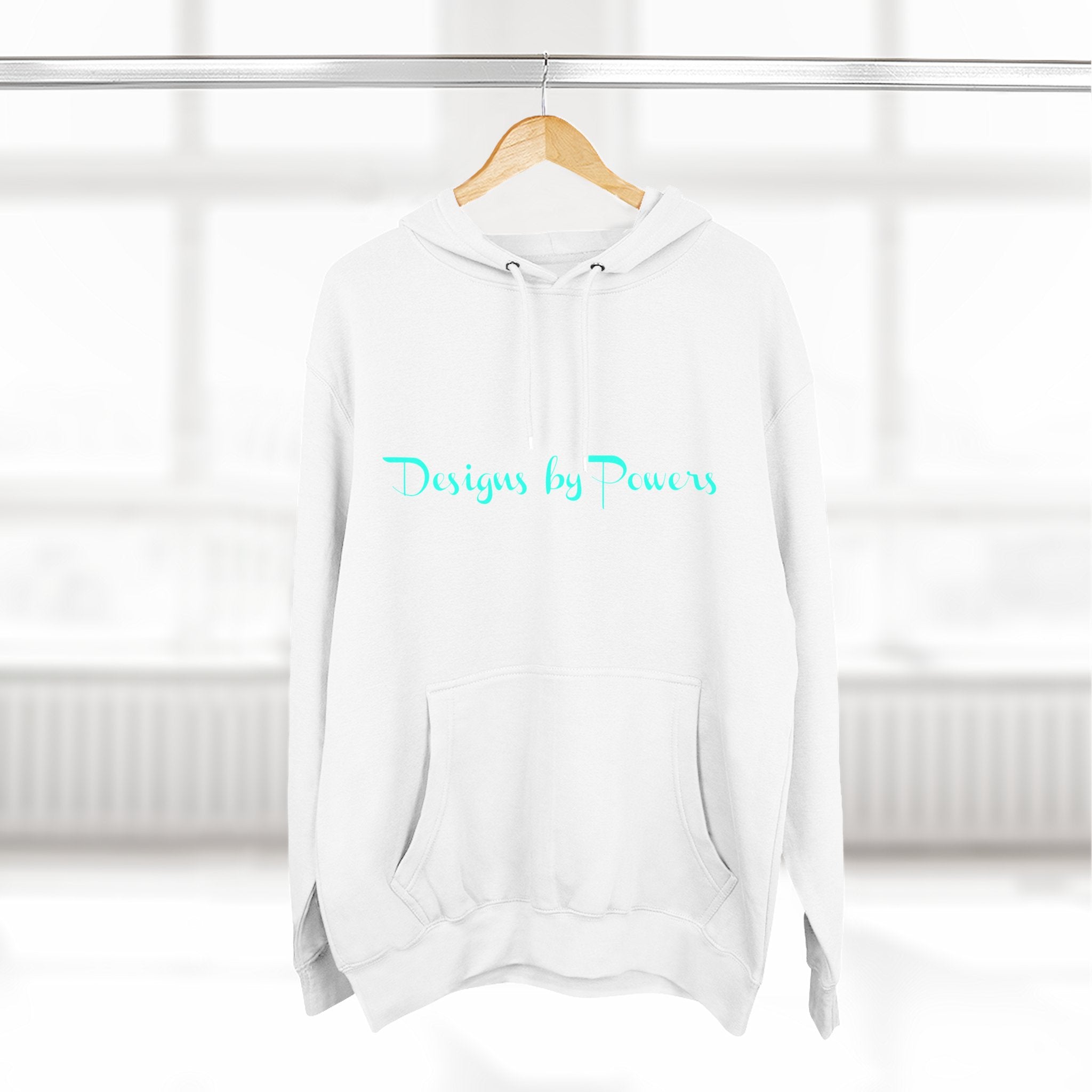 Designs by Powers Logo Cozy Three-Panel Fleece Hoodie for All Occasions, Casual Wear, Gift for Friends, Trendy Hoodie, Warm Layering, Everyday Comfort