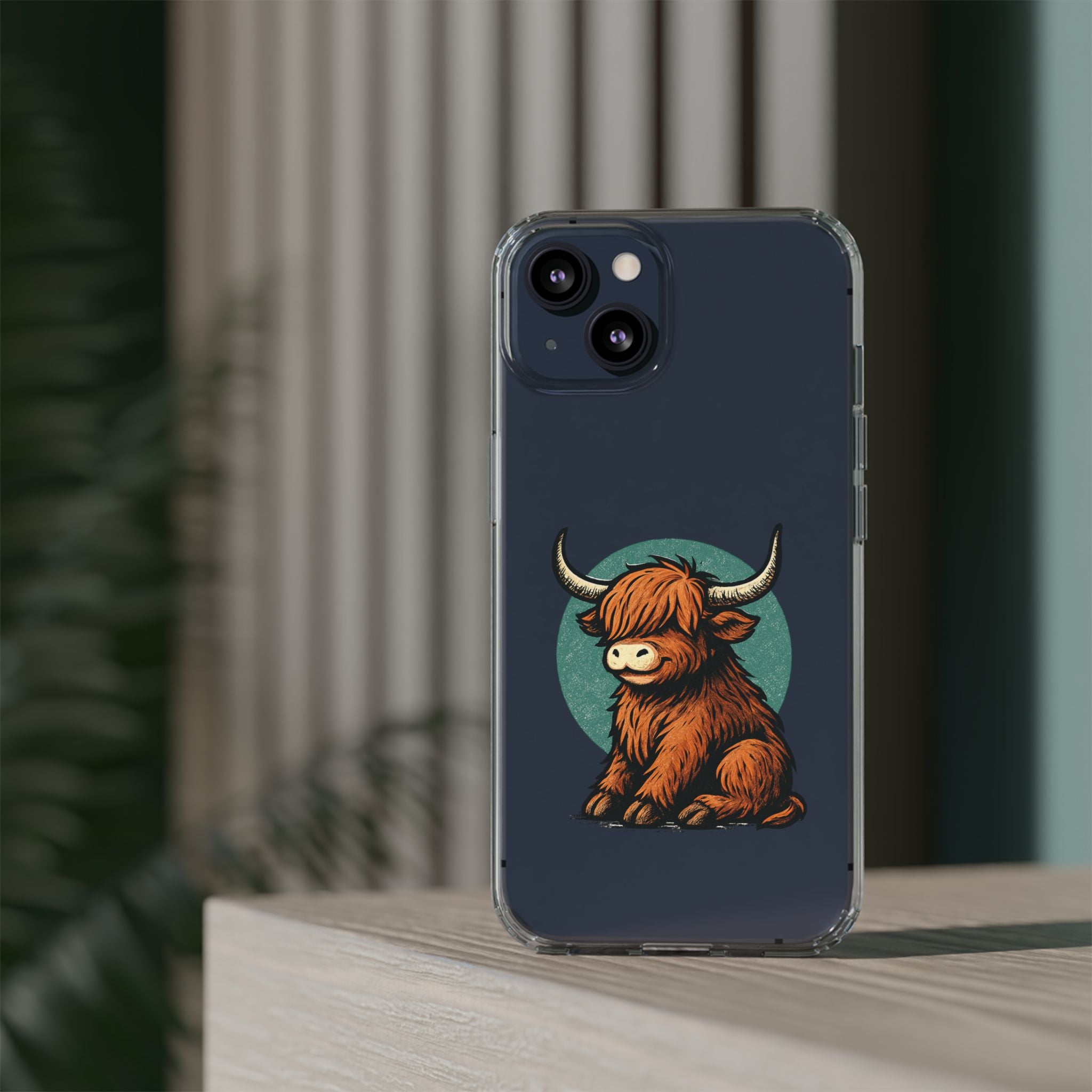 Highland Cow Phone Case, Clear Impact-Resistant Case, Cute Animal Case, Gift for Cow Lovers, Best Friend Gift, Unique Phone Accessory