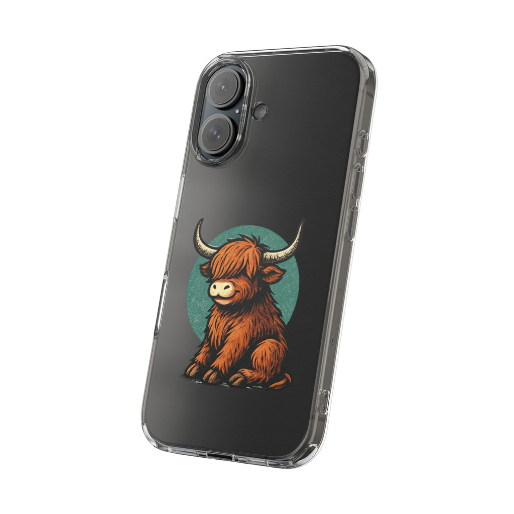 Highland Cow Phone Case, Clear Impact-Resistant Case, Cute Animal Case, Gift for Cow Lovers, Best Friend Gift, Unique Phone Accessory