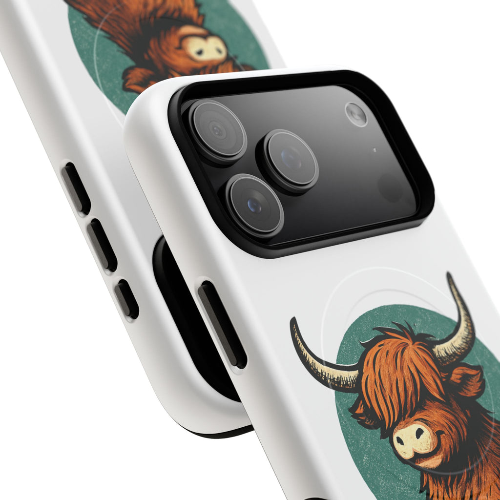 Phone Case - Highland Cow Sitting Design - Tough Magnetic Cases