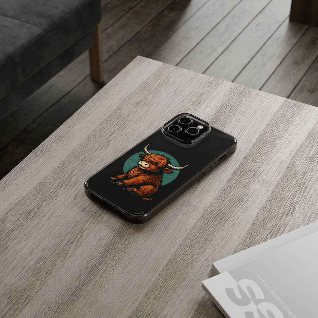Highland Cow Phone Case, Clear Impact-Resistant Case, Cute Animal Case, Gift for Cow Lovers, Best Friend Gift, Unique Phone Accessory