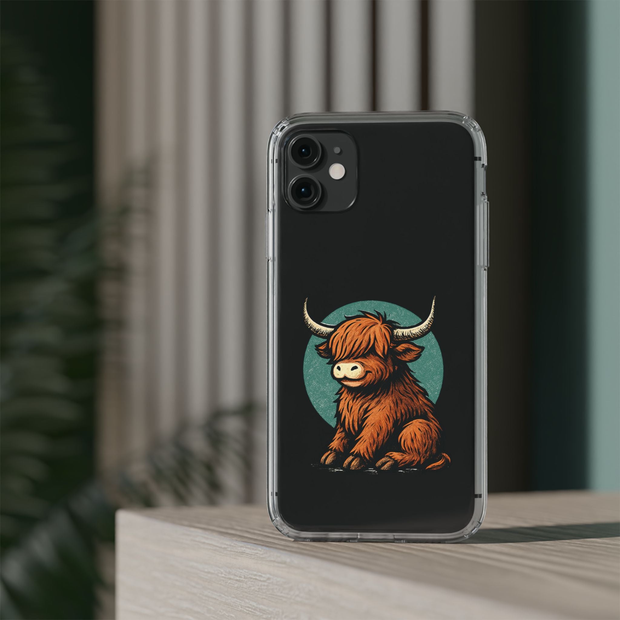 Highland Cow Phone Case, Clear Impact-Resistant Case, Cute Animal Case, Gift for Cow Lovers, Best Friend Gift, Unique Phone Accessory