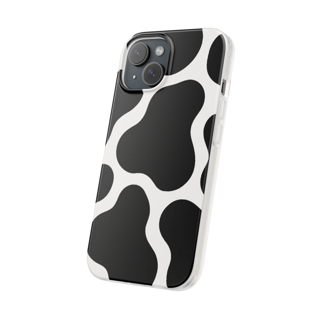 Stylish Cow Print Flexi Cases for iPhone, Trendy Phone Covers, Unique Gift for Animal Lovers, Everyday Essentials, Cute Phone Accessories