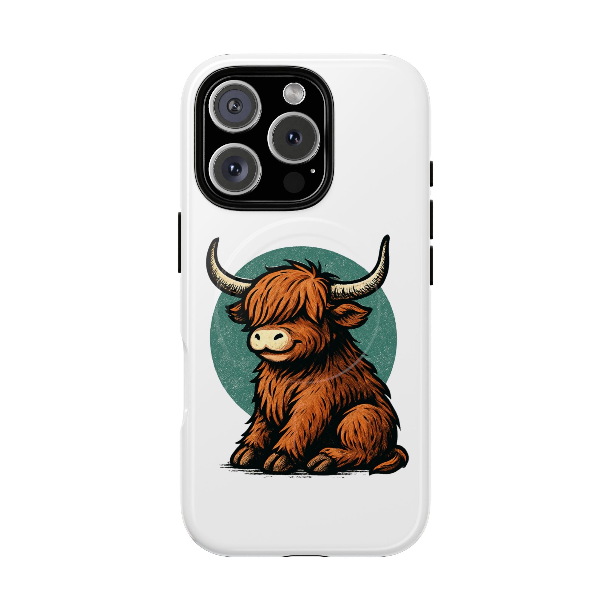 Phone Case - Highland Cow Sitting Design - Tough Magnetic Cases