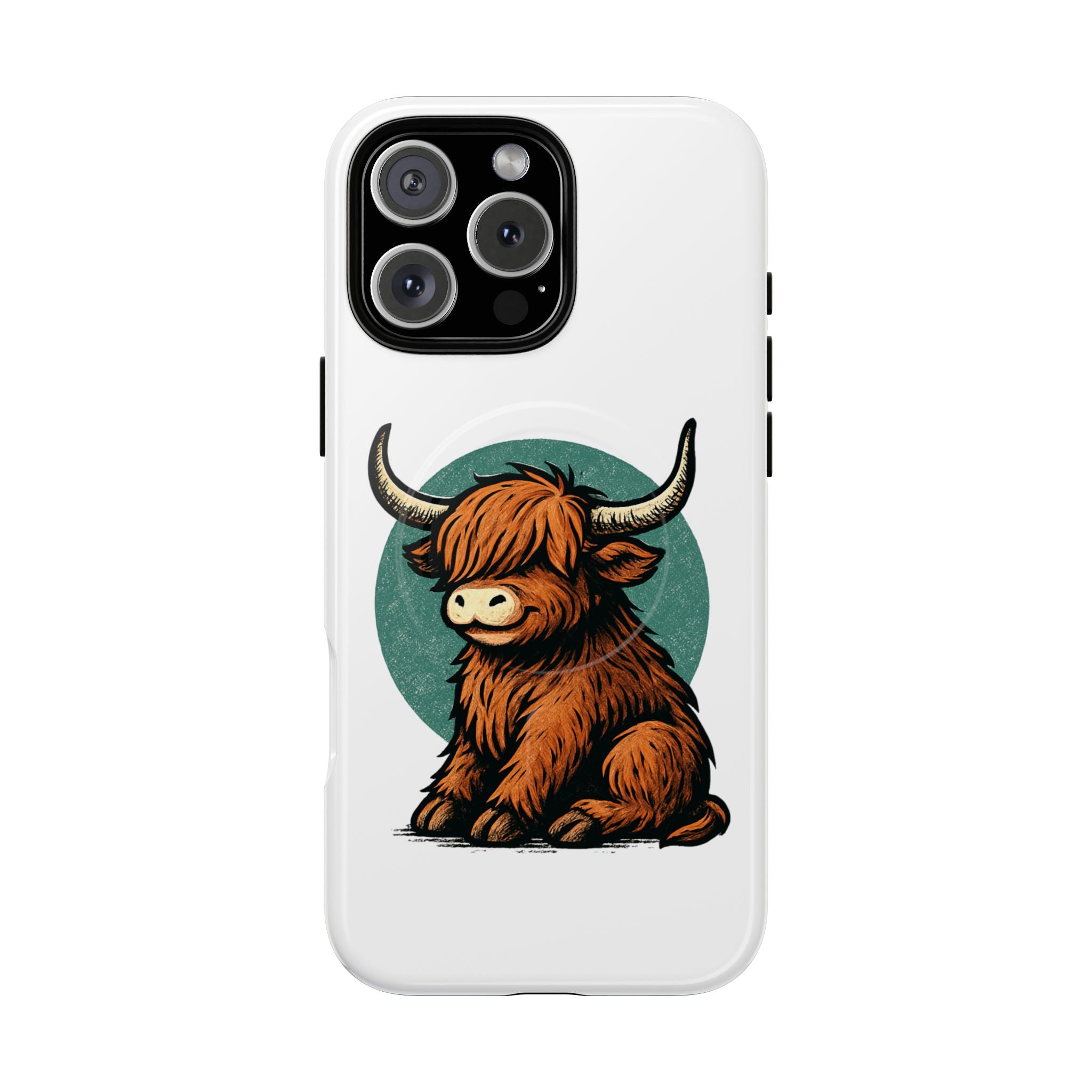 Phone Case - Highland Cow Sitting Design - Tough Magnetic Cases