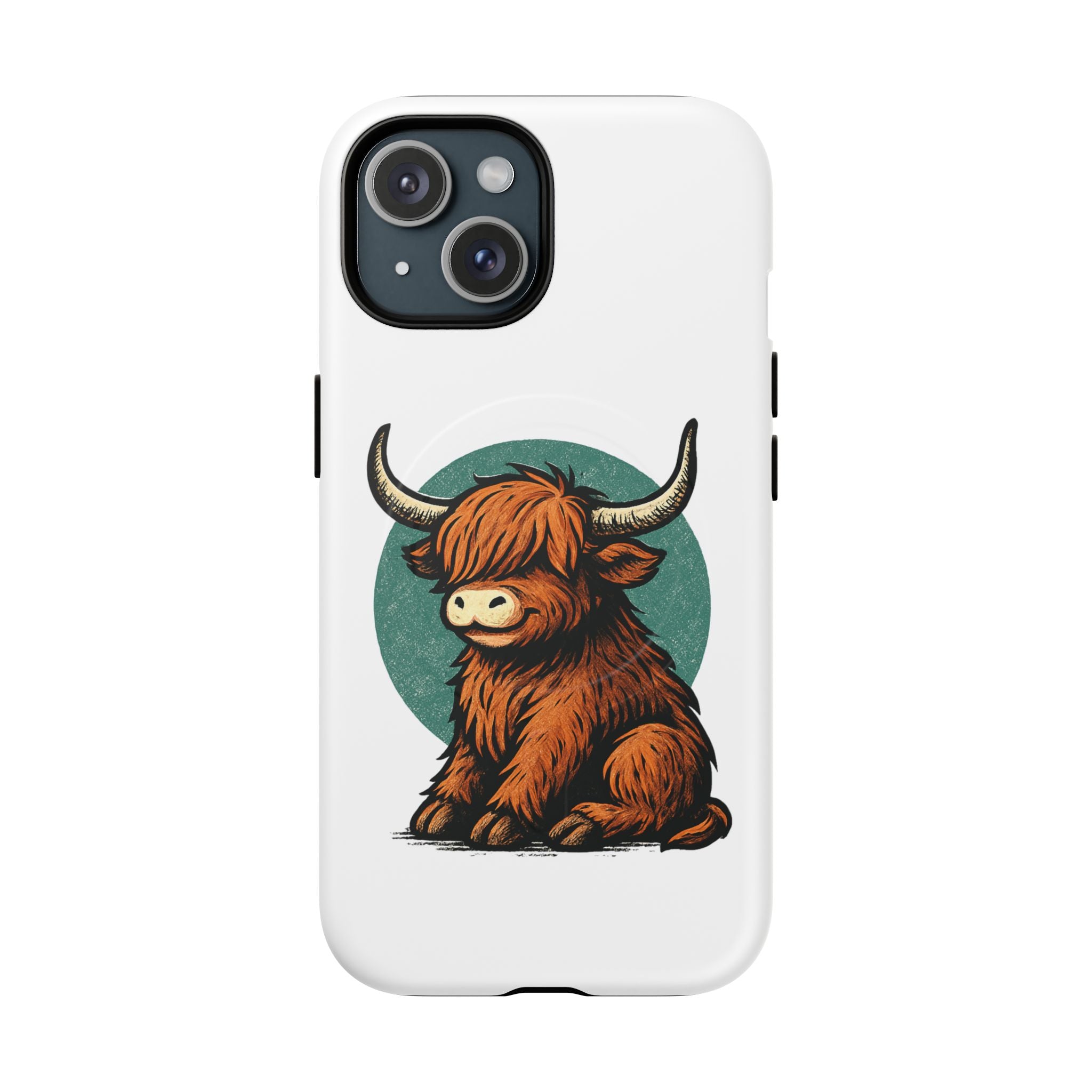 Phone Case - Highland Cow Sitting Design - Tough Magnetic Cases