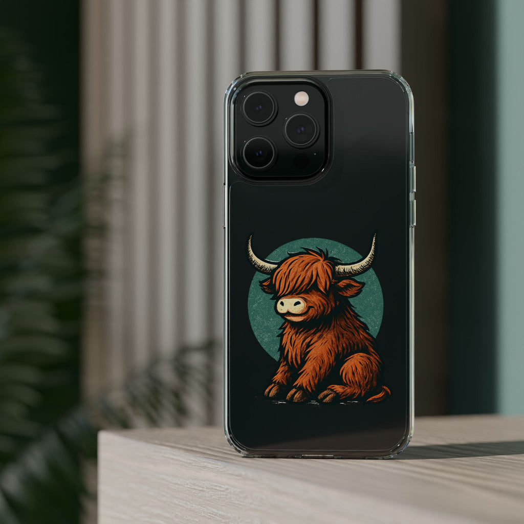Highland Cow Phone Case, Clear Impact-Resistant Case, Cute Animal Case, Gift for Cow Lovers, Best Friend Gift, Unique Phone Accessory