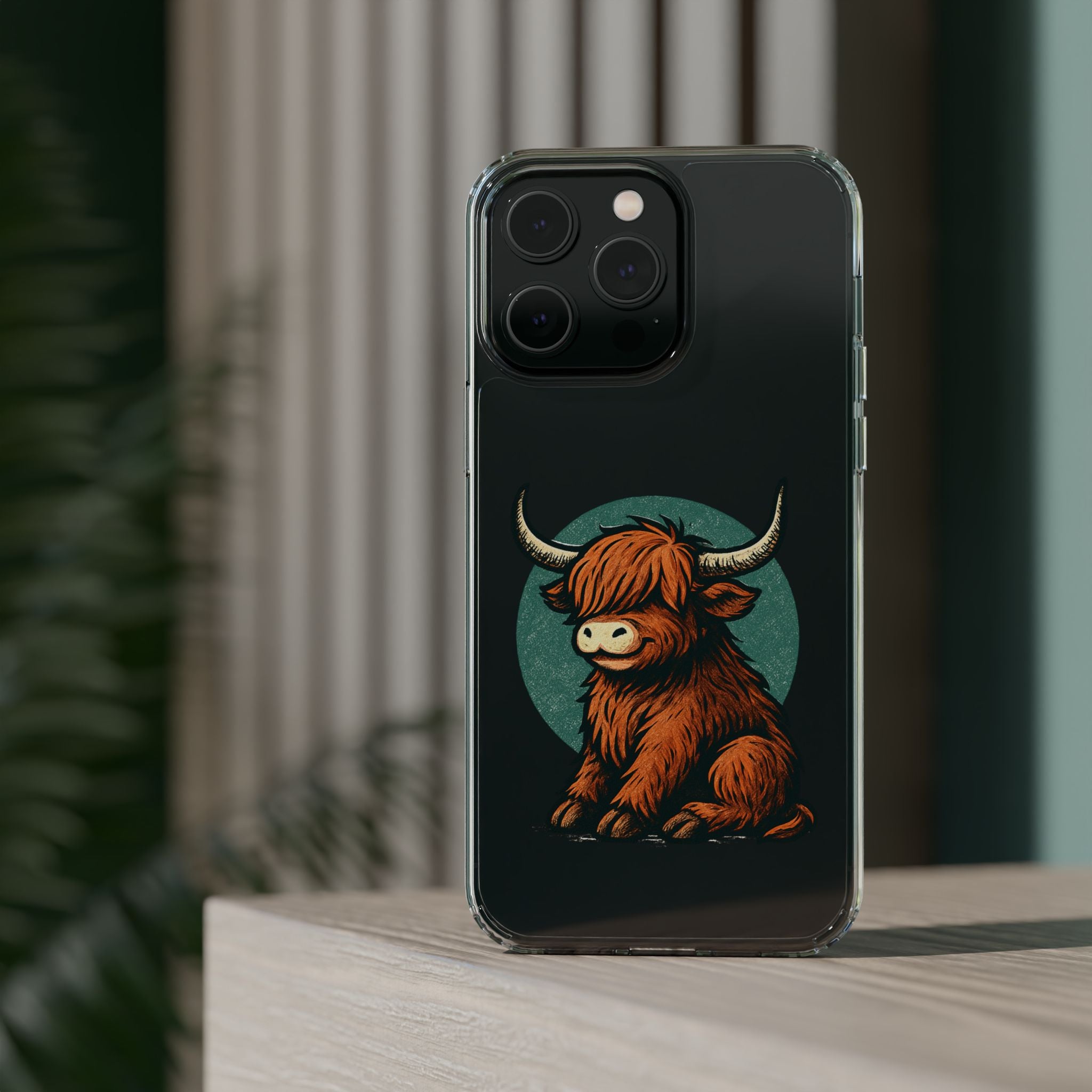 Highland Cow Phone Case, Clear Impact-Resistant Case, Cute Animal Case, Gift for Cow Lovers, Best Friend Gift, Unique Phone Accessory