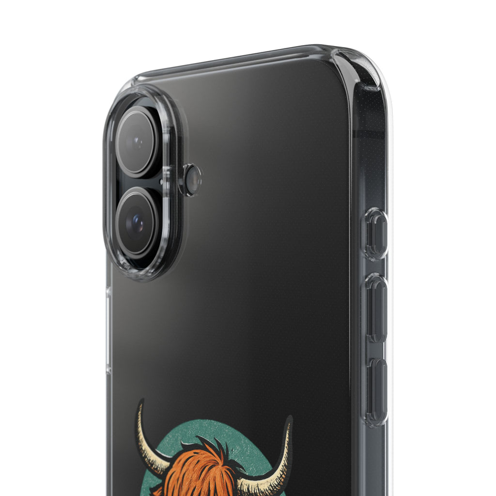 Highland Cow Phone Case, Clear Impact-Resistant Case, Cute Animal Case, Gift for Cow Lovers, Best Friend Gift, Unique Phone Accessory