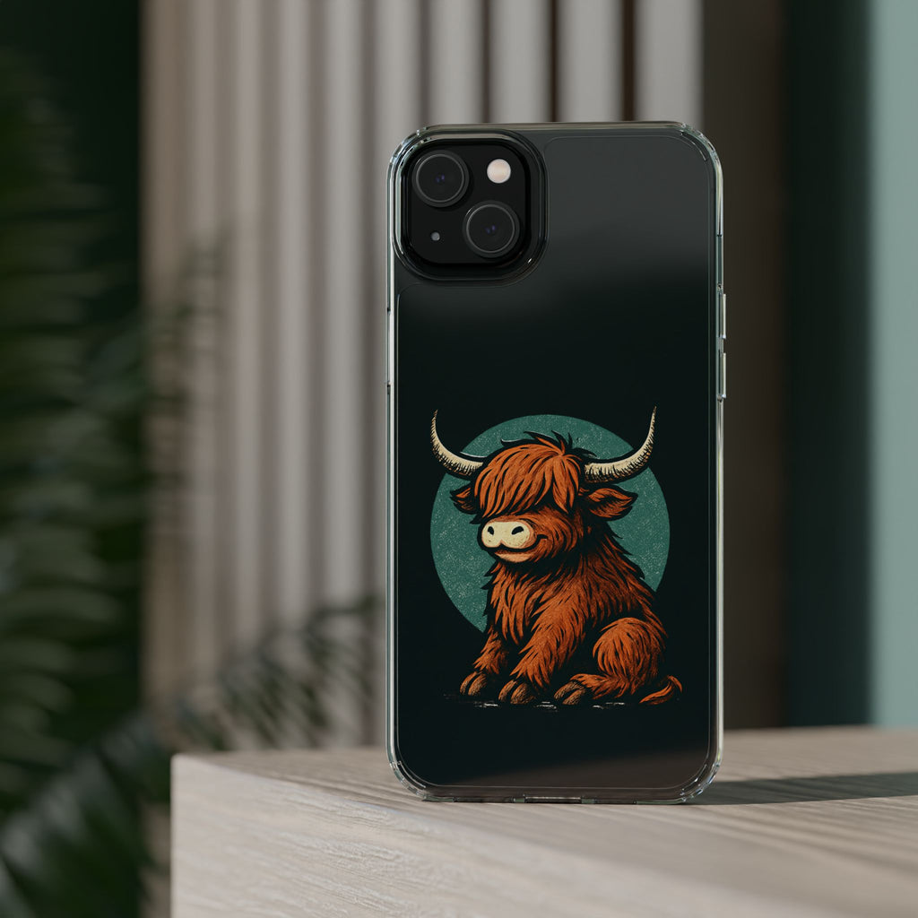 Highland Cow Phone Case, Clear Impact-Resistant Case, Cute Animal Case, Gift for Cow Lovers, Best Friend Gift, Unique Phone Accessory
