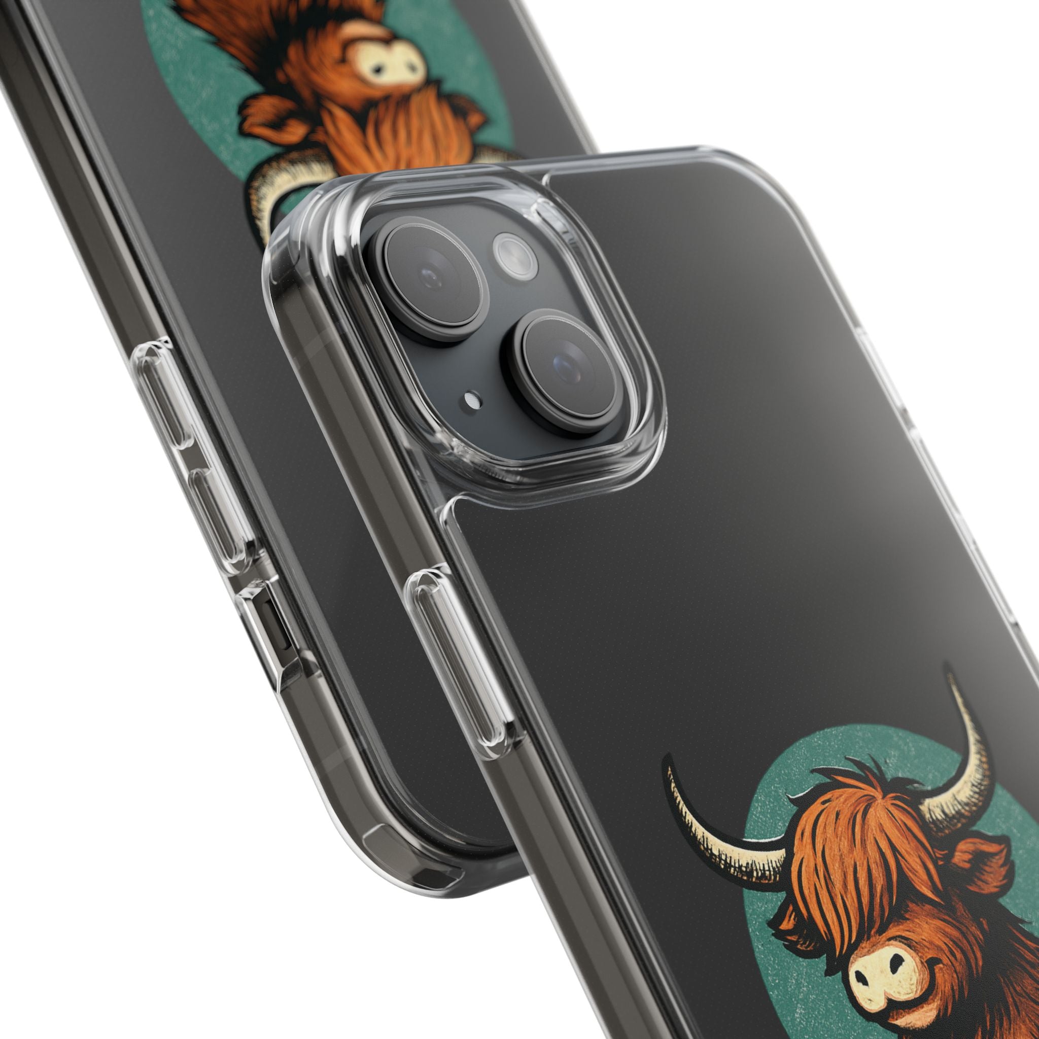 Highland Cow Phone Case, Clear Impact-Resistant Case, Cute Animal Case, Gift for Cow Lovers, Best Friend Gift, Unique Phone Accessory