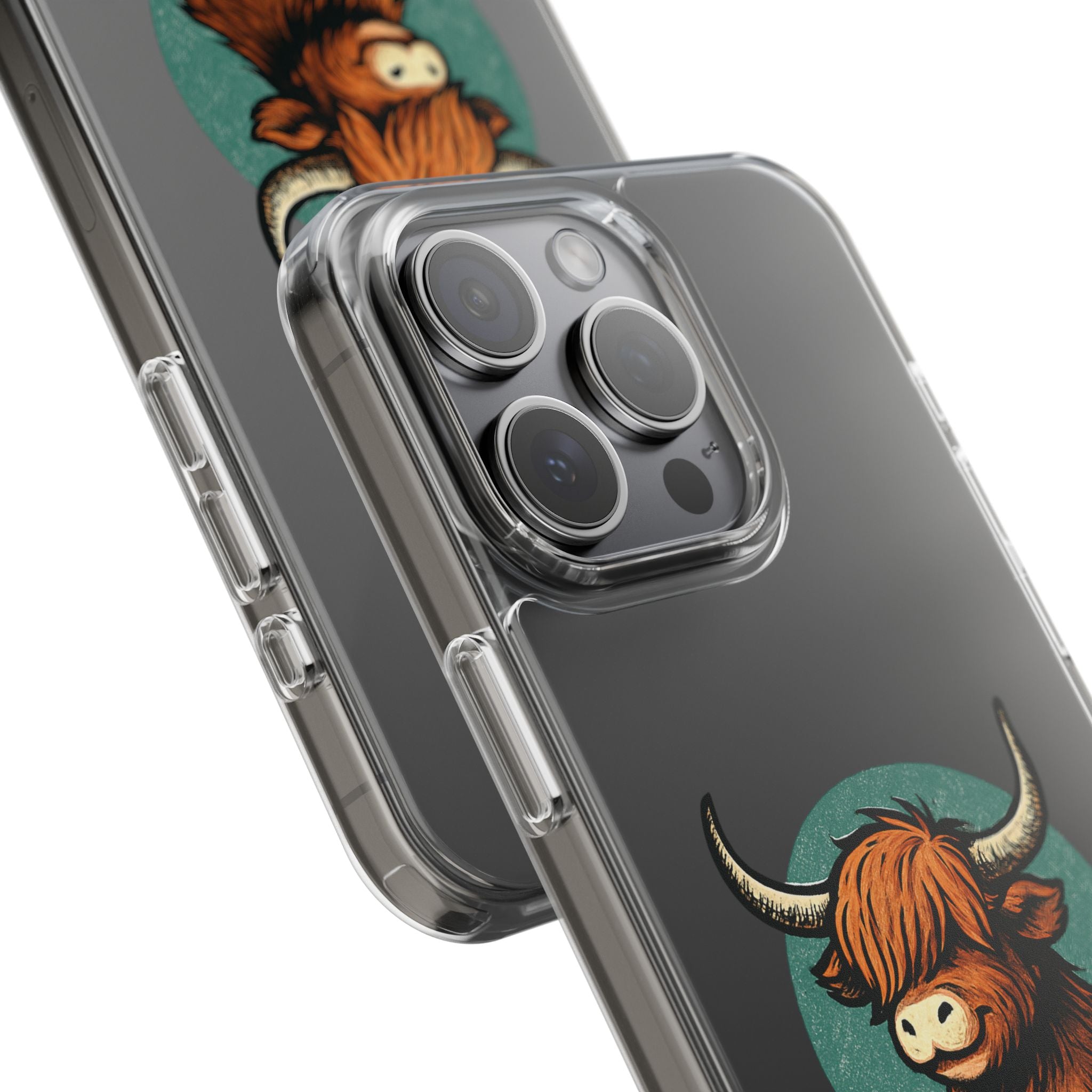 Highland Cow Phone Case, Clear Impact-Resistant Case, Cute Animal Case, Gift for Cow Lovers, Best Friend Gift, Unique Phone Accessory