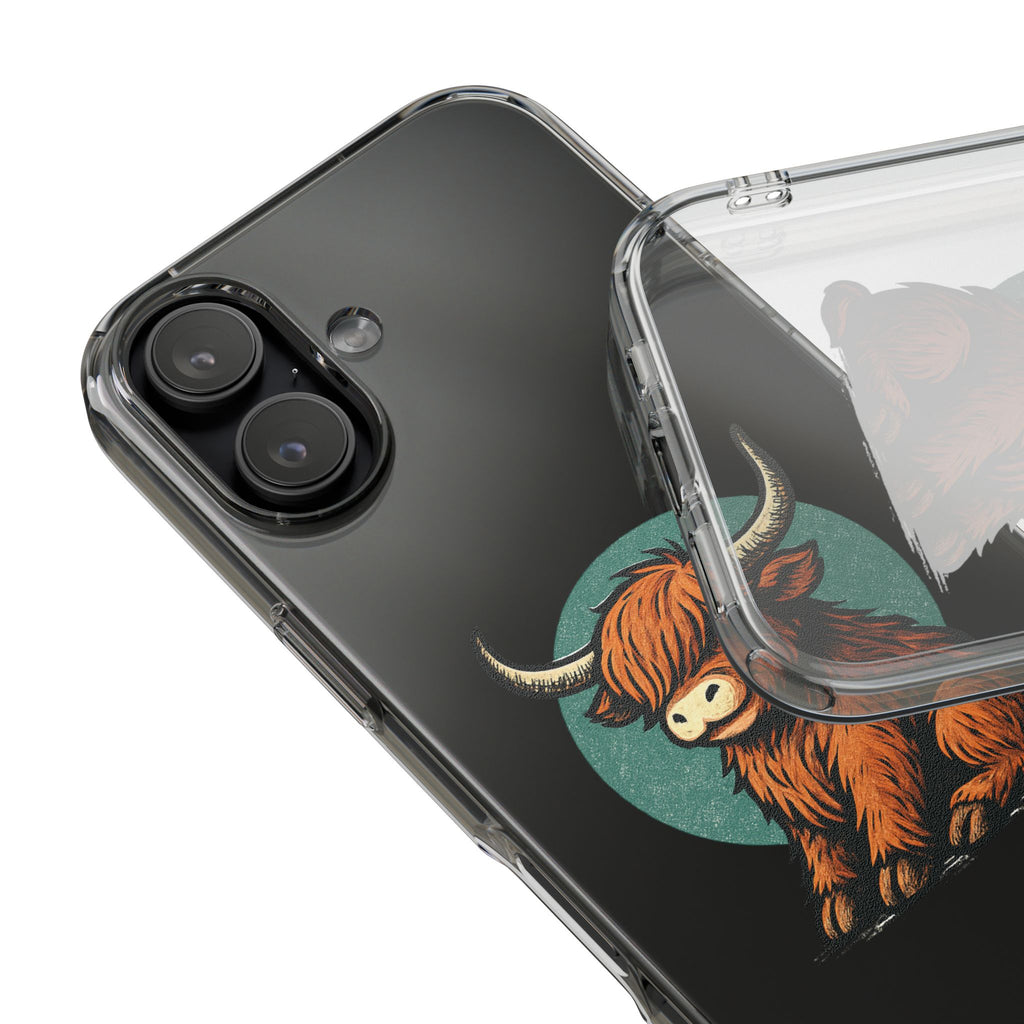 Highland Cow Phone Case, Clear Impact-Resistant Case, Cute Animal Case, Gift for Cow Lovers, Best Friend Gift, Unique Phone Accessory