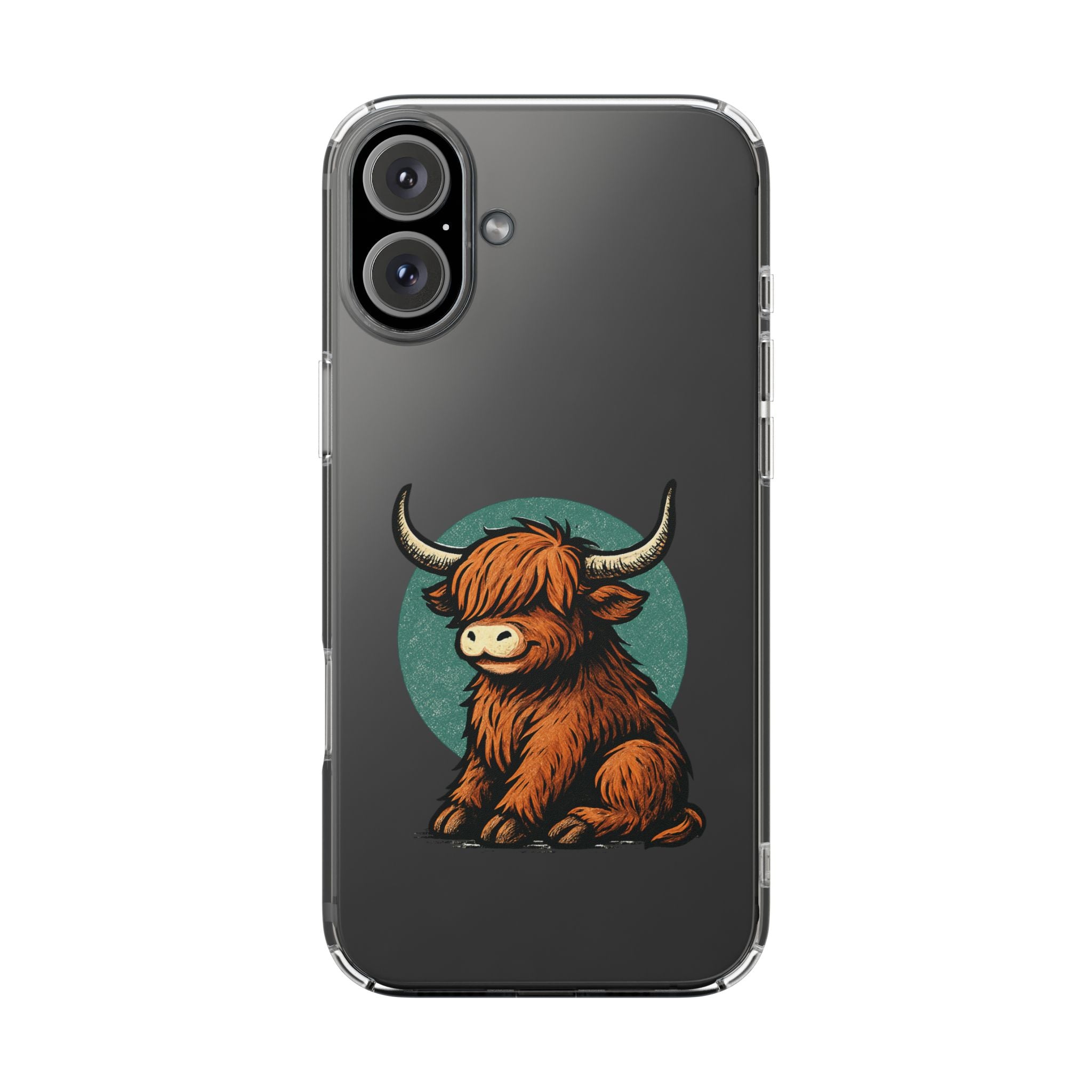 Highland Cow Phone Case, Clear Impact-Resistant Case, Cute Animal Case, Gift for Cow Lovers, Best Friend Gift, Unique Phone Accessory
