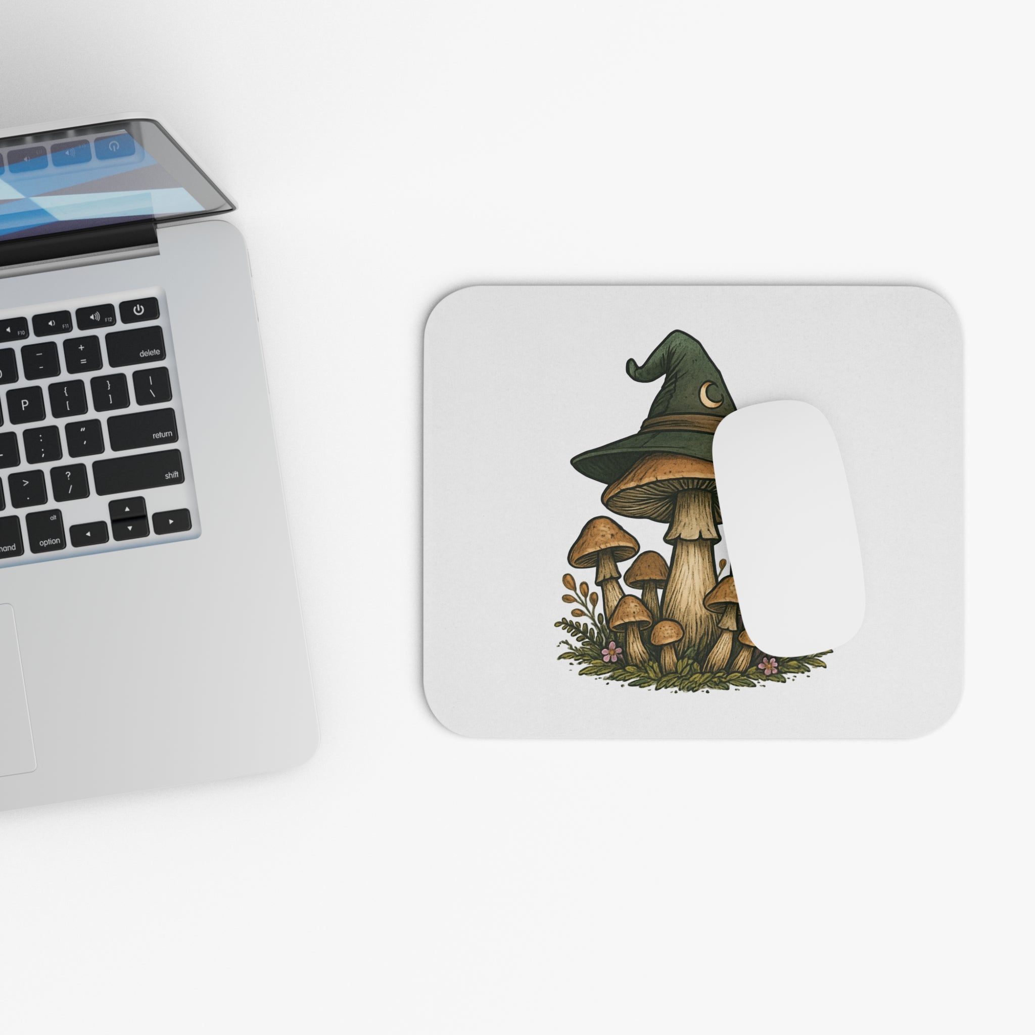 Whimsical Mushroom Mouse Pad, Spellbinding Desk Accessory, Gamer Gift, Witchy Decor, Office Supplies, Crystal Charm