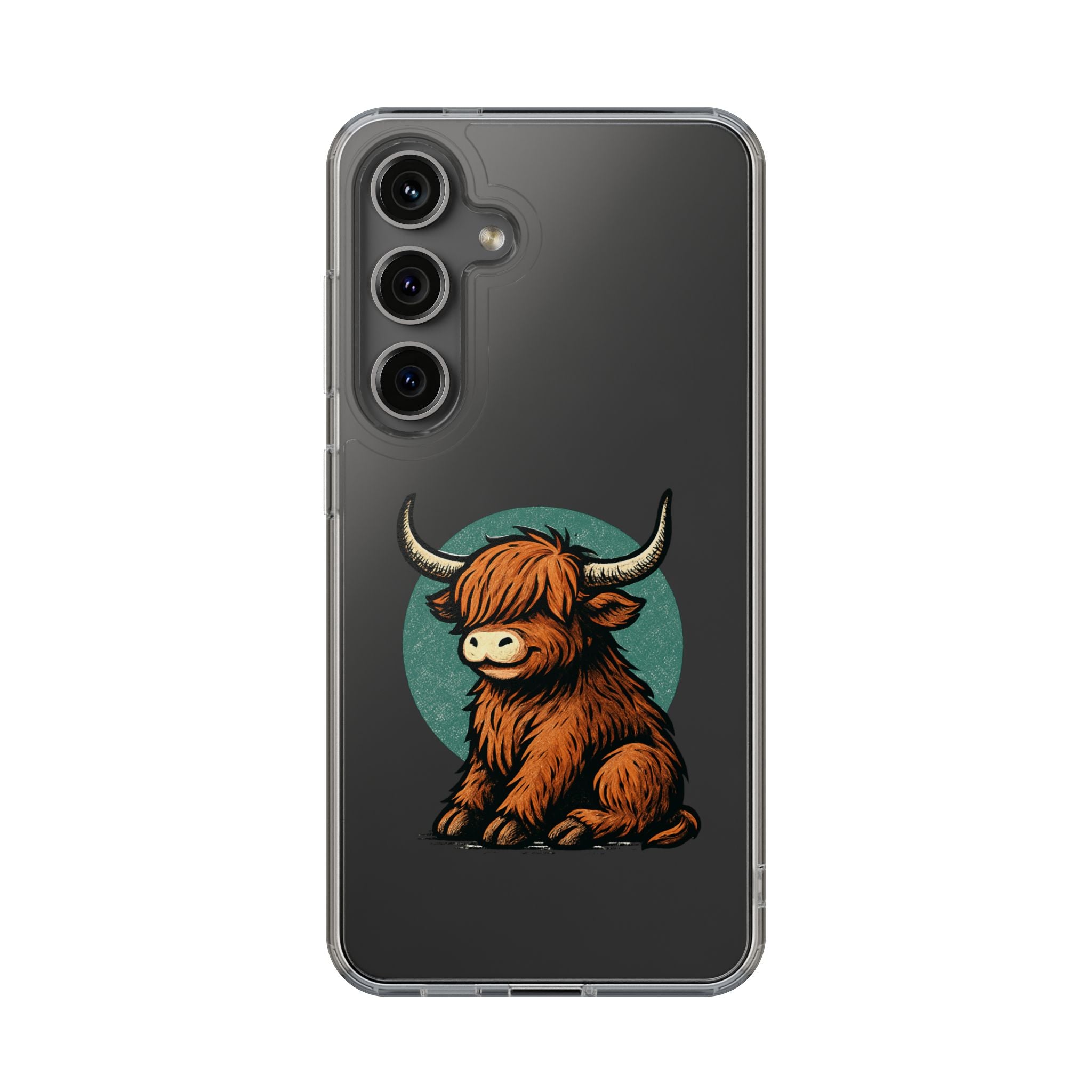 Highland Cow Phone Case, Clear Impact-Resistant Case, Cute Animal Case, Gift for Cow Lovers, Best Friend Gift, Unique Phone Accessory