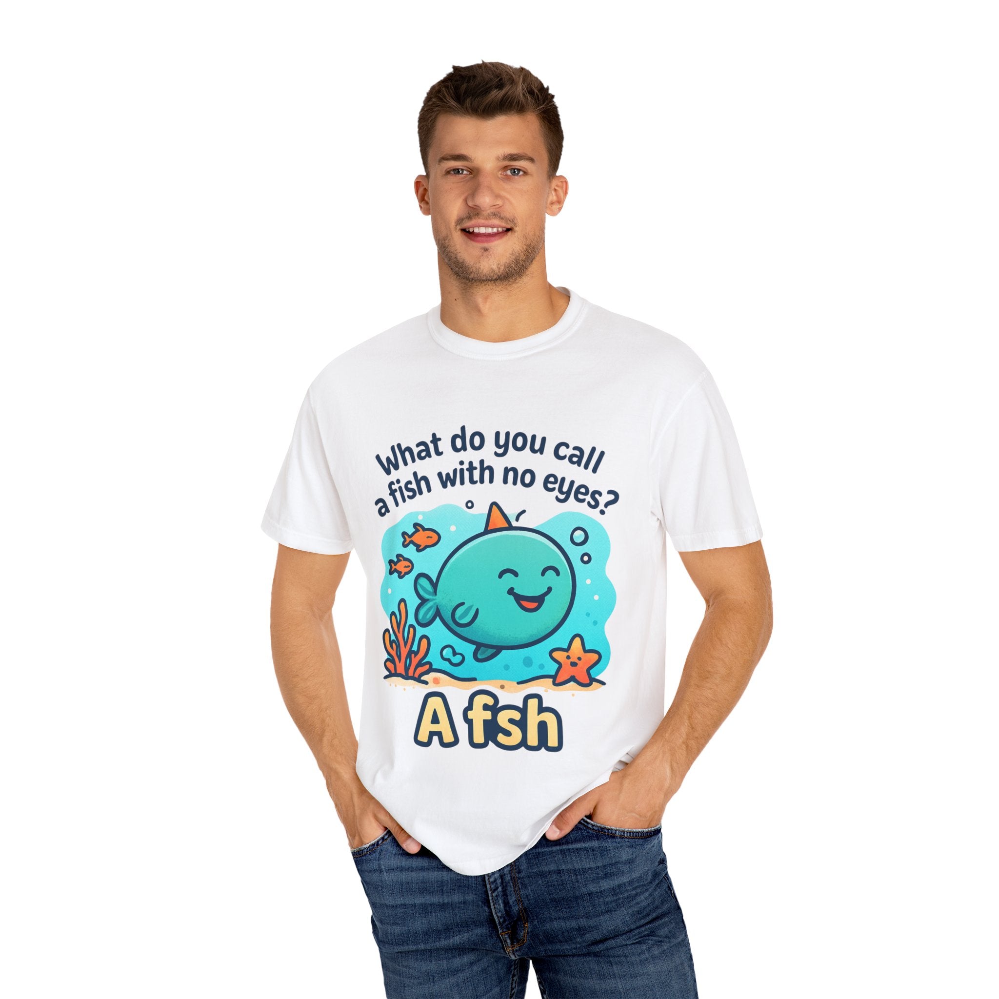 Whimsical Fish Dad Joke Unisex T-Shirt, Funny Gift for Sea Lovers, Kids and Adults, Casual Wear, Birthday, Ocean Theme, Humor Shirt