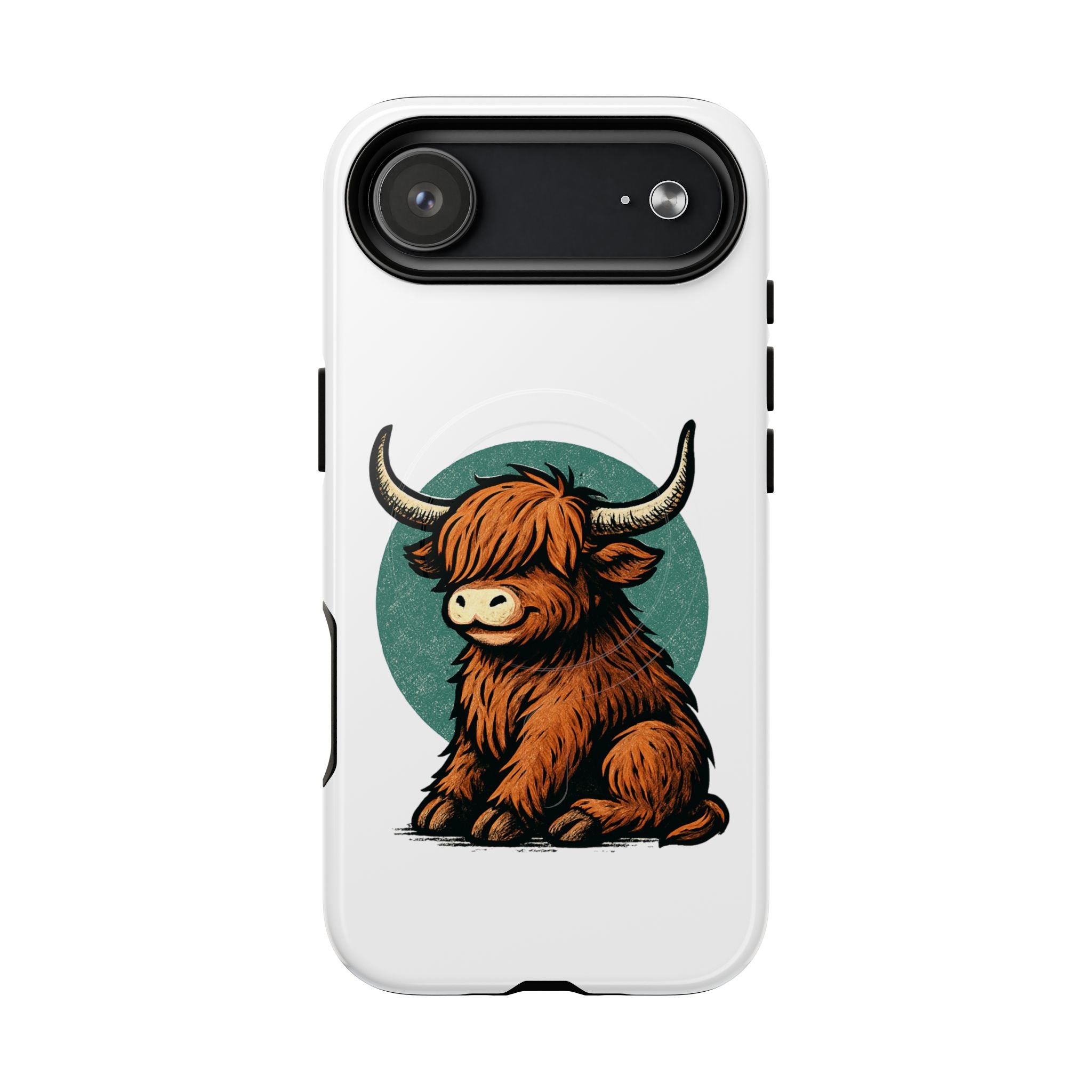 Phone Case - Highland Cow Sitting Design - Tough Magnetic Cases
