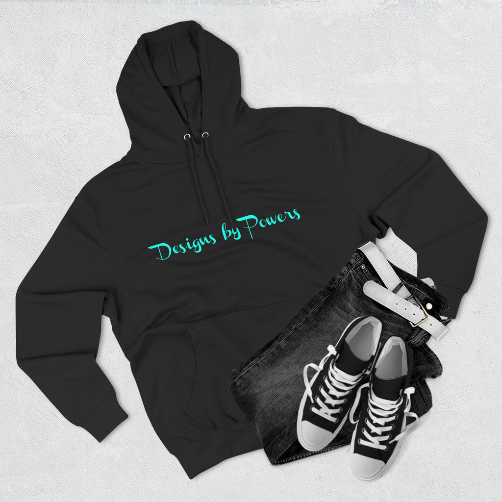 Designs by Powers Logo Cozy Three-Panel Fleece Hoodie for All Occasions, Casual Wear, Gift for Friends, Trendy Hoodie, Warm Layering, Everyday Comfort