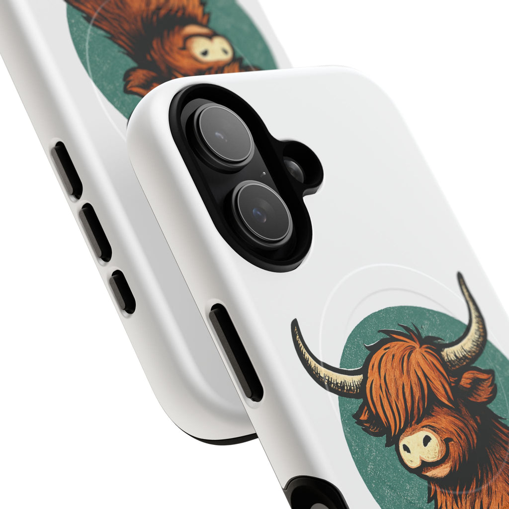 Phone Case - Highland Cow Sitting Design - Tough Magnetic Cases