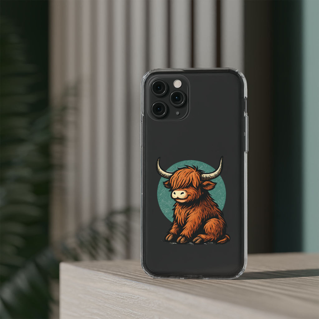 Highland Cow Phone Case, Clear Impact-Resistant Case, Cute Animal Case, Gift for Cow Lovers, Best Friend Gift, Unique Phone Accessory
