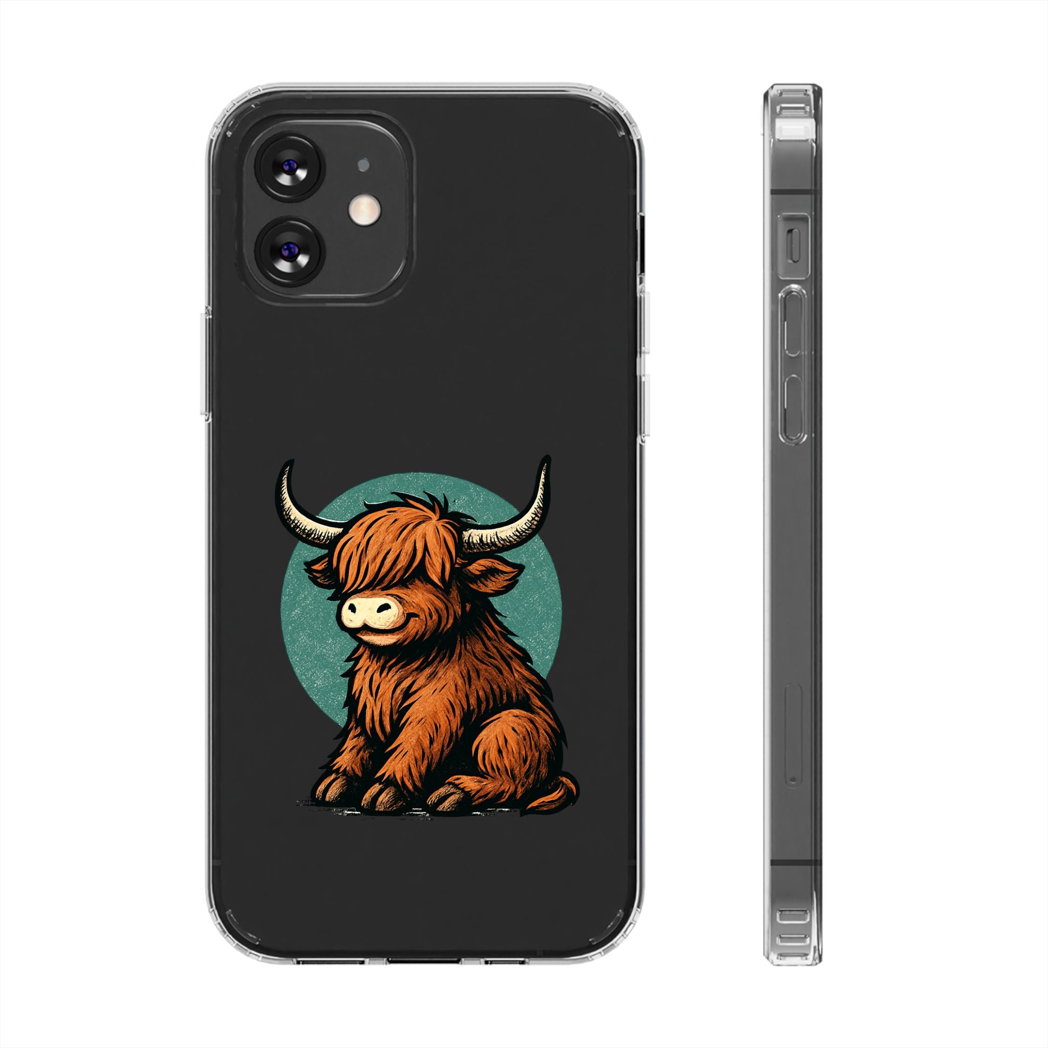 Highland Cow Phone Case, Clear Impact-Resistant Case, Cute Animal Case, Gift for Cow Lovers, Best Friend Gift, Unique Phone Accessory