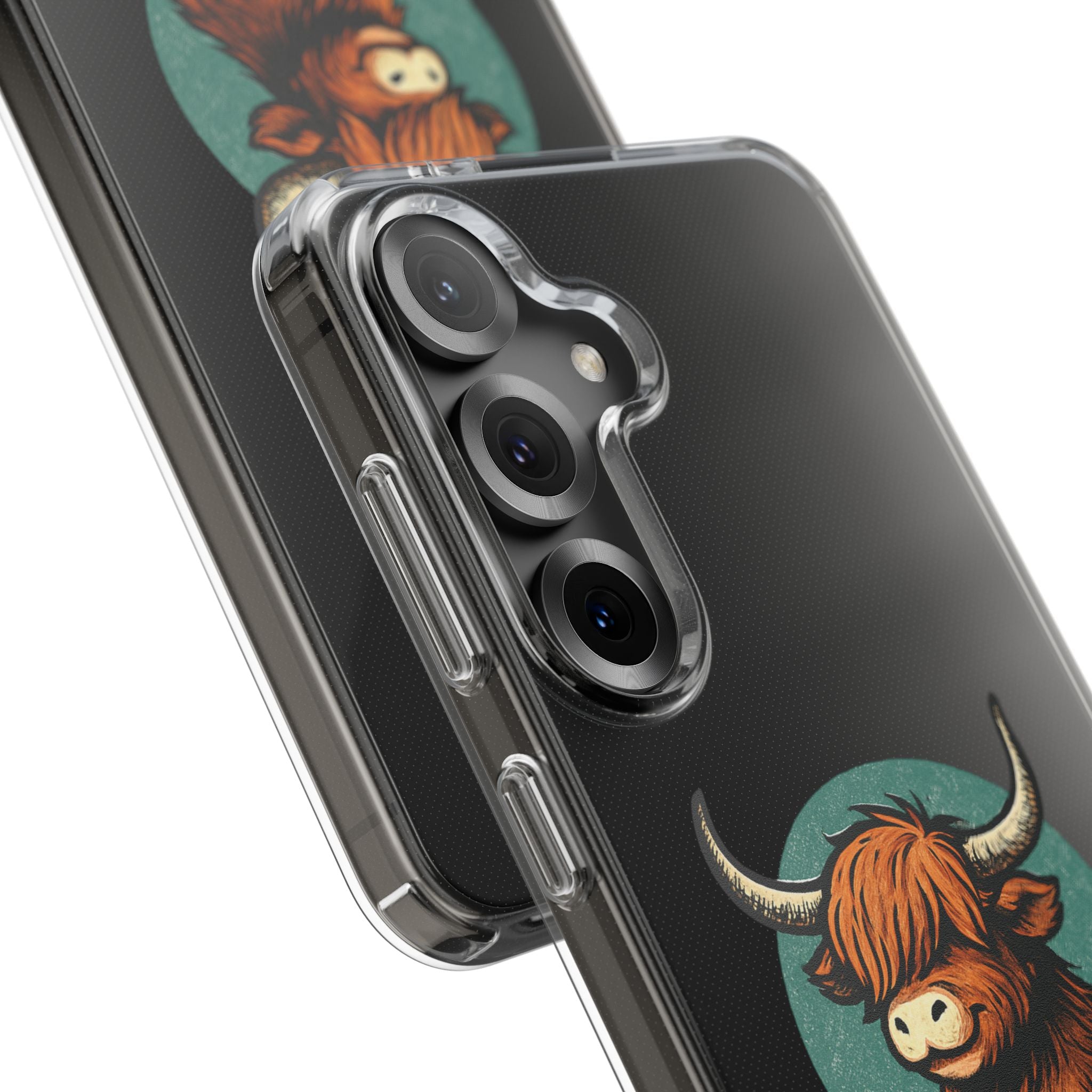 Highland Cow Phone Case, Clear Impact-Resistant Case, Cute Animal Case, Gift for Cow Lovers, Best Friend Gift, Unique Phone Accessory