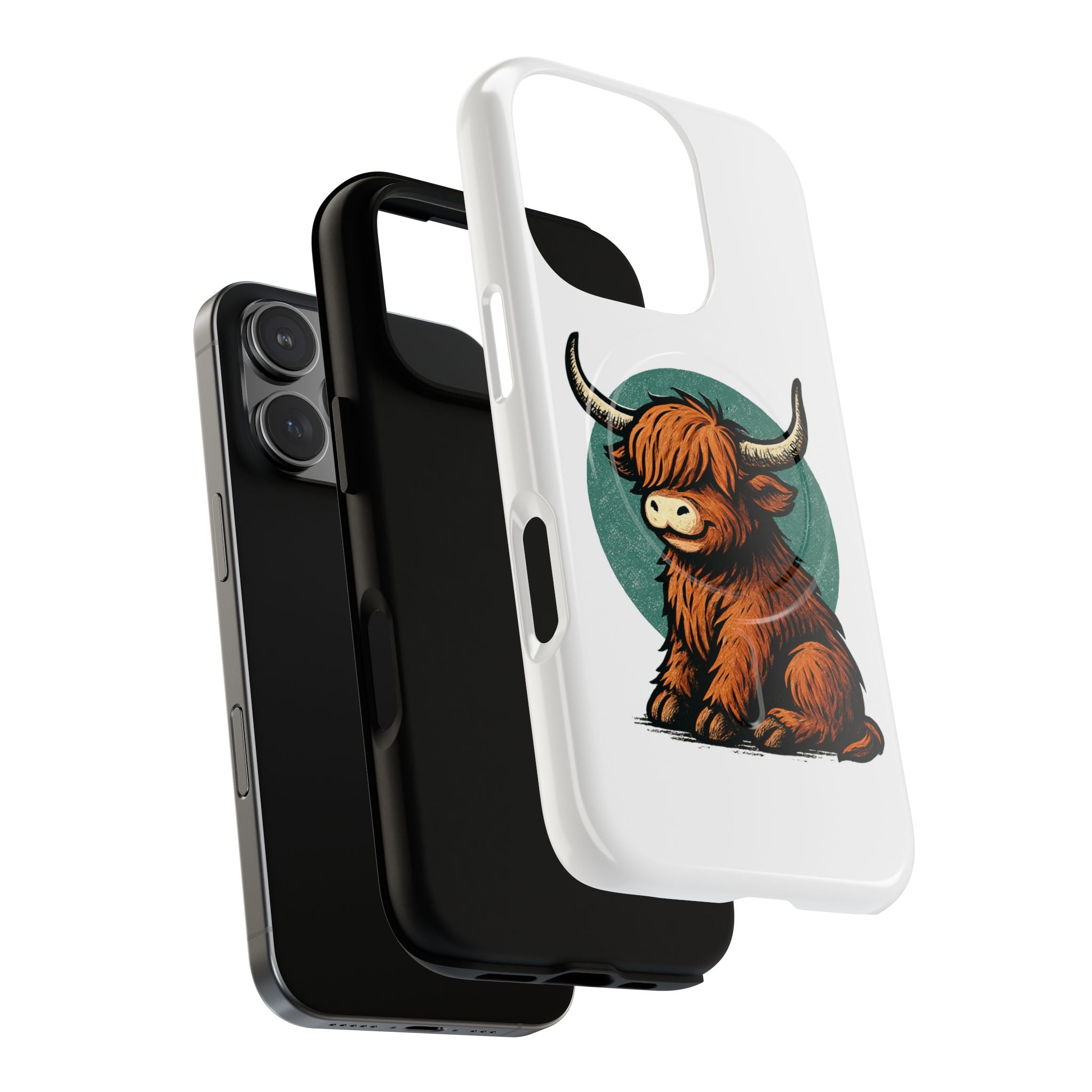 Phone Case - Highland Cow Sitting Design - Tough Magnetic Cases
