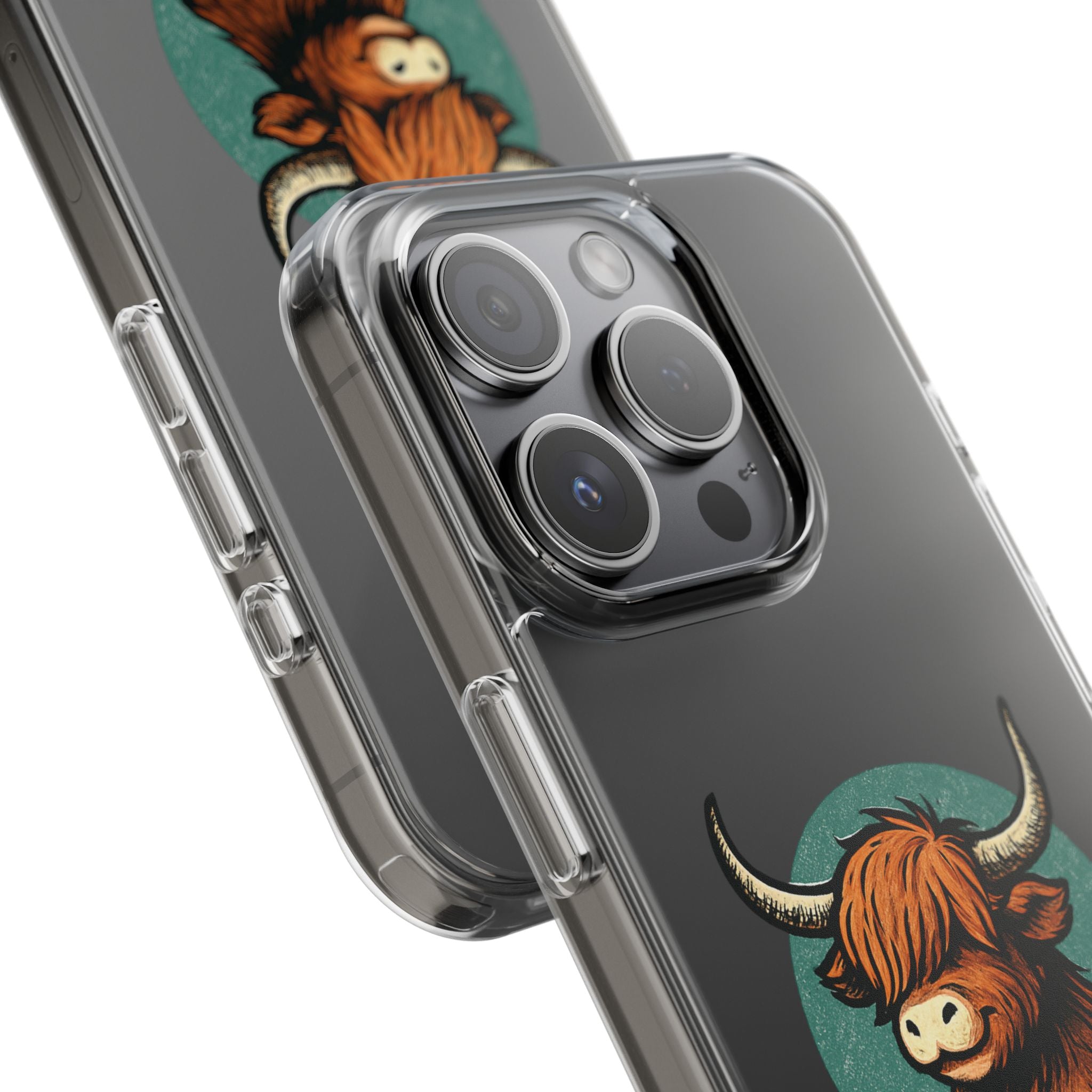 Highland Cow Phone Case, Clear Impact-Resistant Case, Cute Animal Case, Gift for Cow Lovers, Best Friend Gift, Unique Phone Accessory