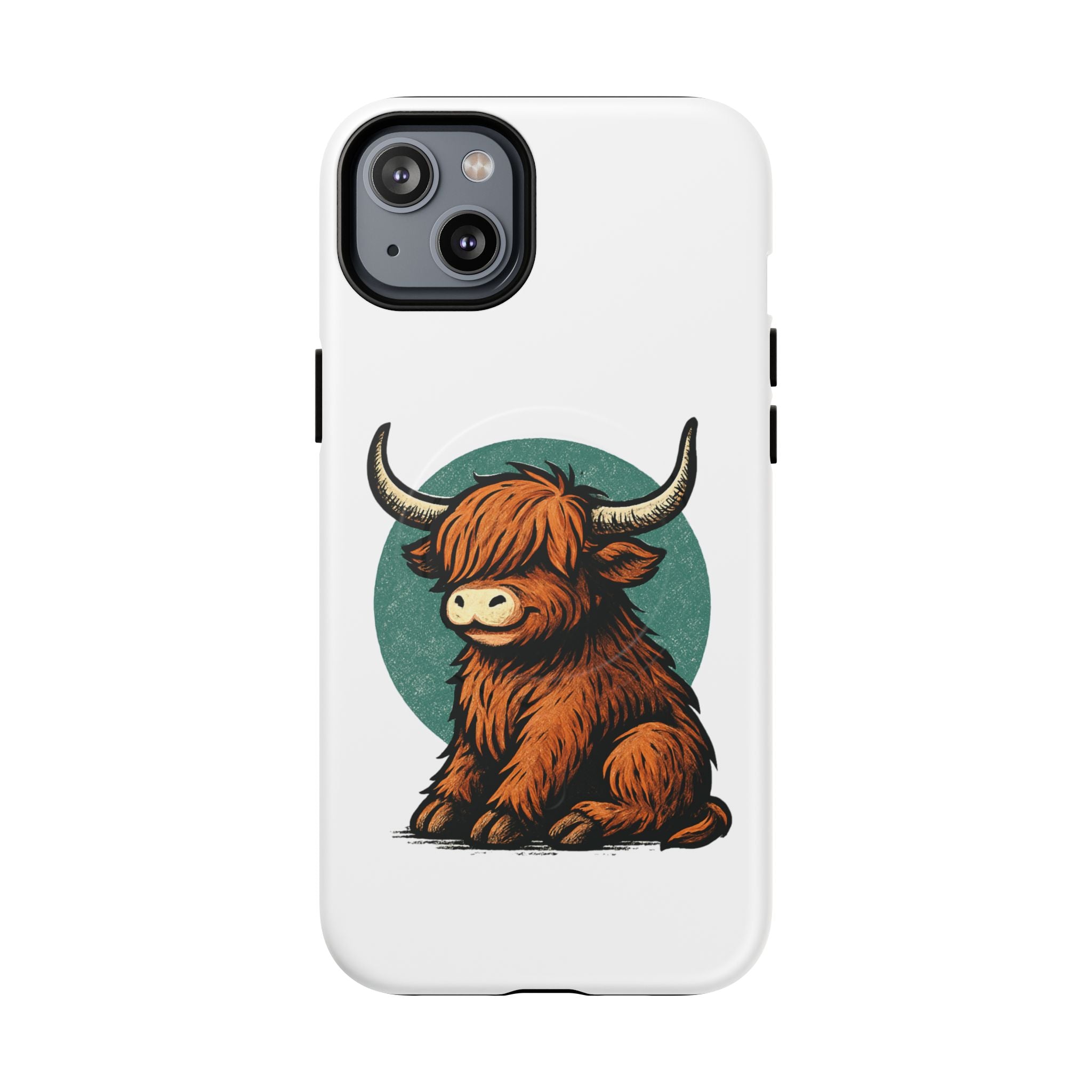 Phone Case - Highland Cow Sitting Design - Tough Magnetic Cases