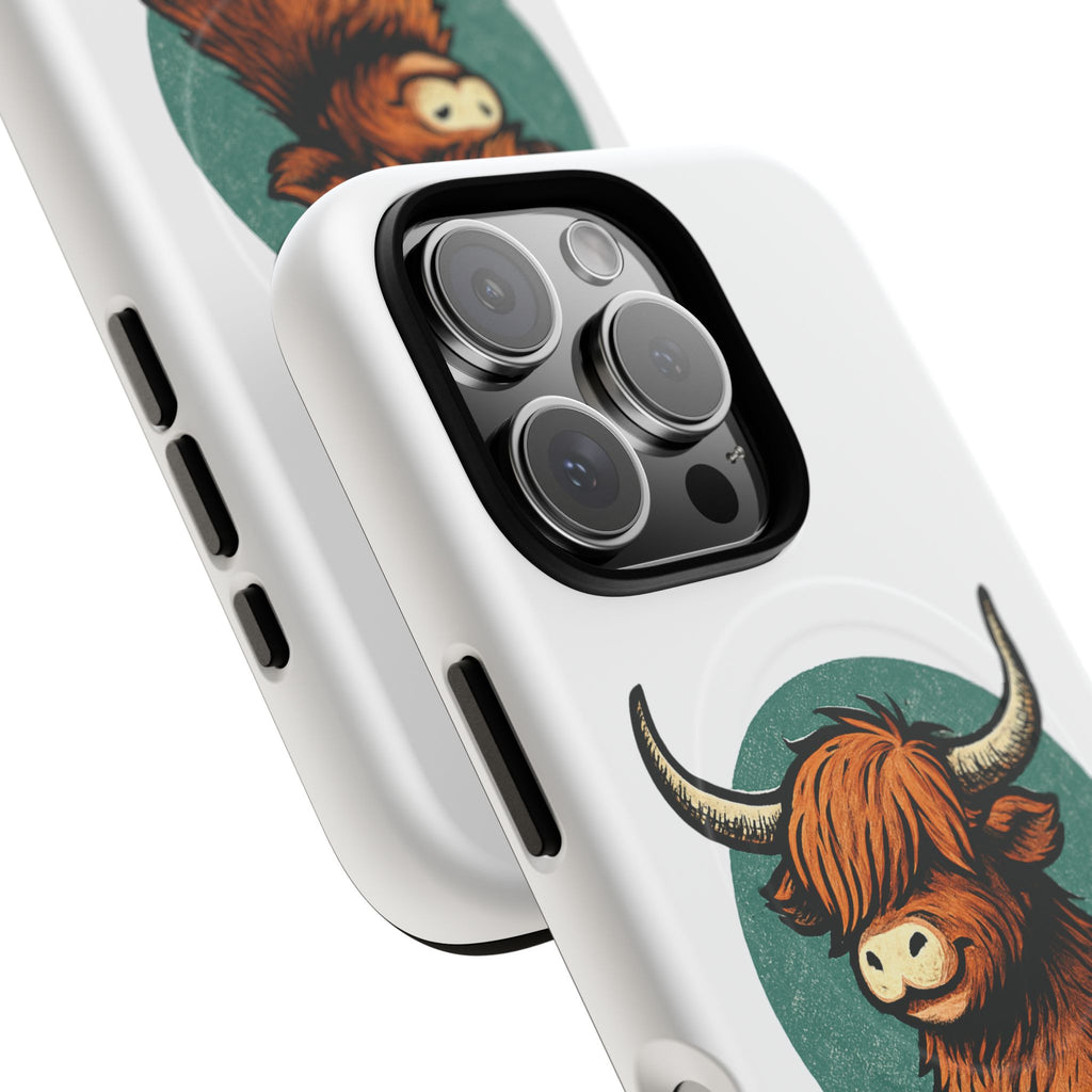 Phone Case - Highland Cow Sitting Design - Tough Magnetic Cases