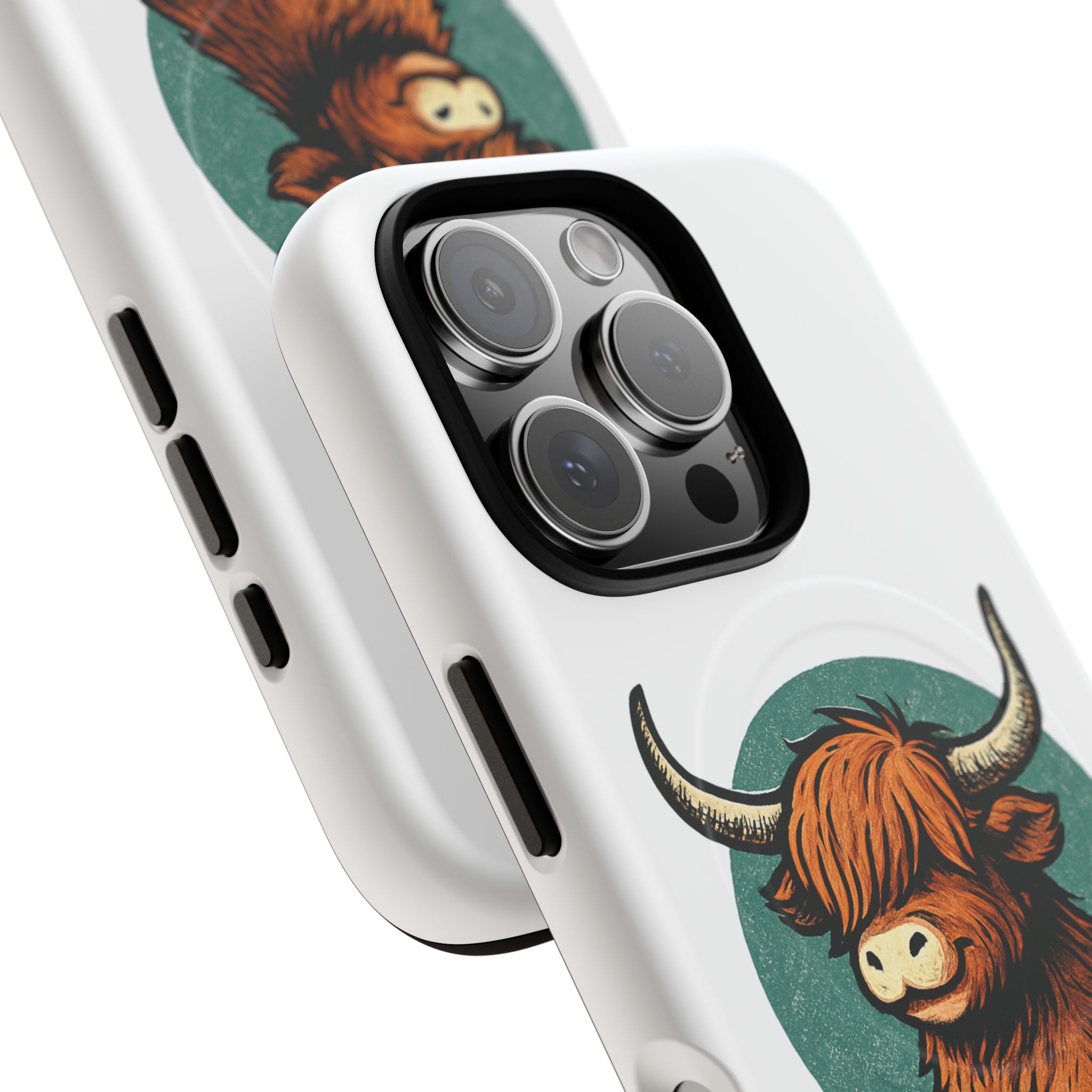 Phone Case - Highland Cow Sitting Design - Tough Magnetic Cases