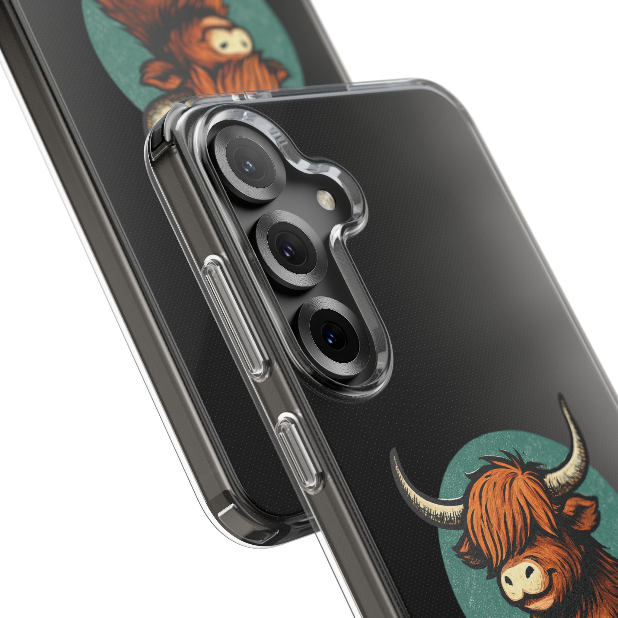 Highland Cow Phone Case, Clear Impact-Resistant Case, Cute Animal Case, Gift for Cow Lovers, Best Friend Gift, Unique Phone Accessory