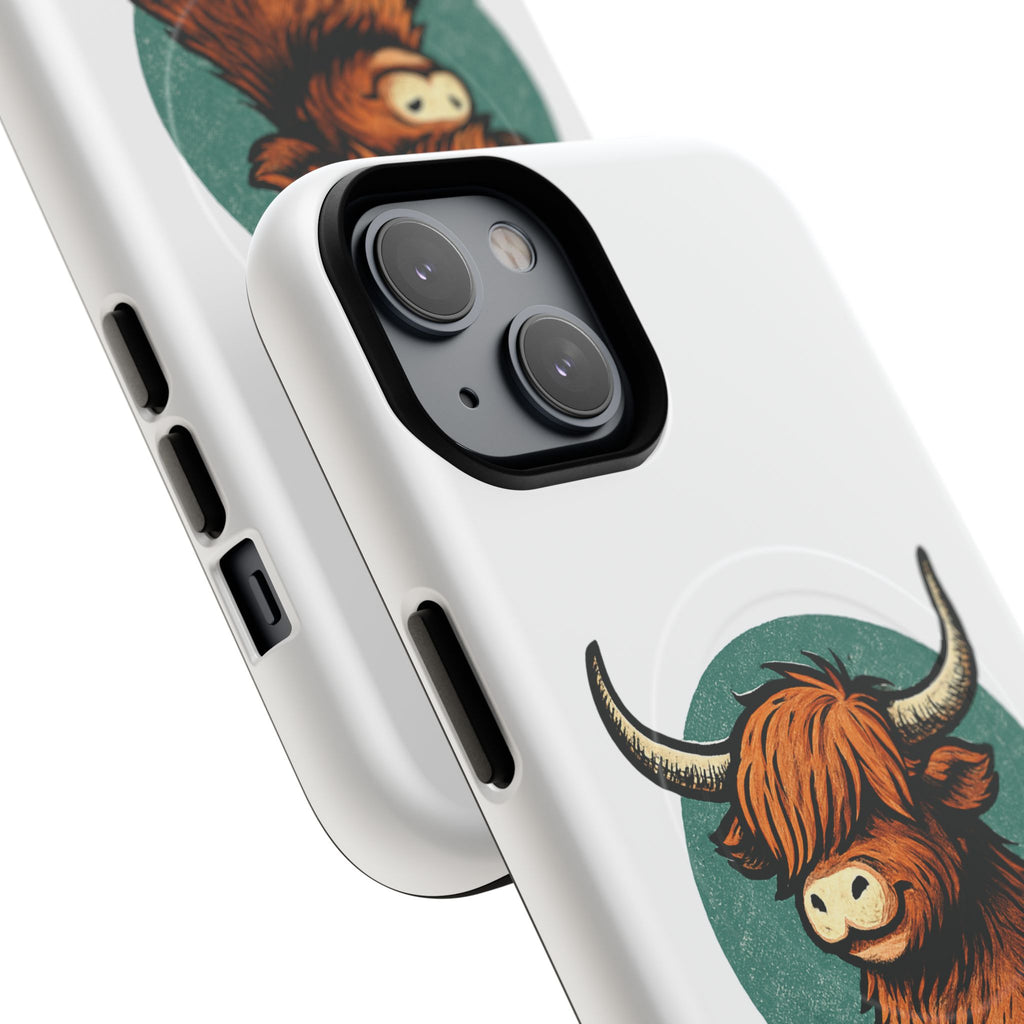 Phone Case - Highland Cow Sitting Design - Tough Magnetic Cases