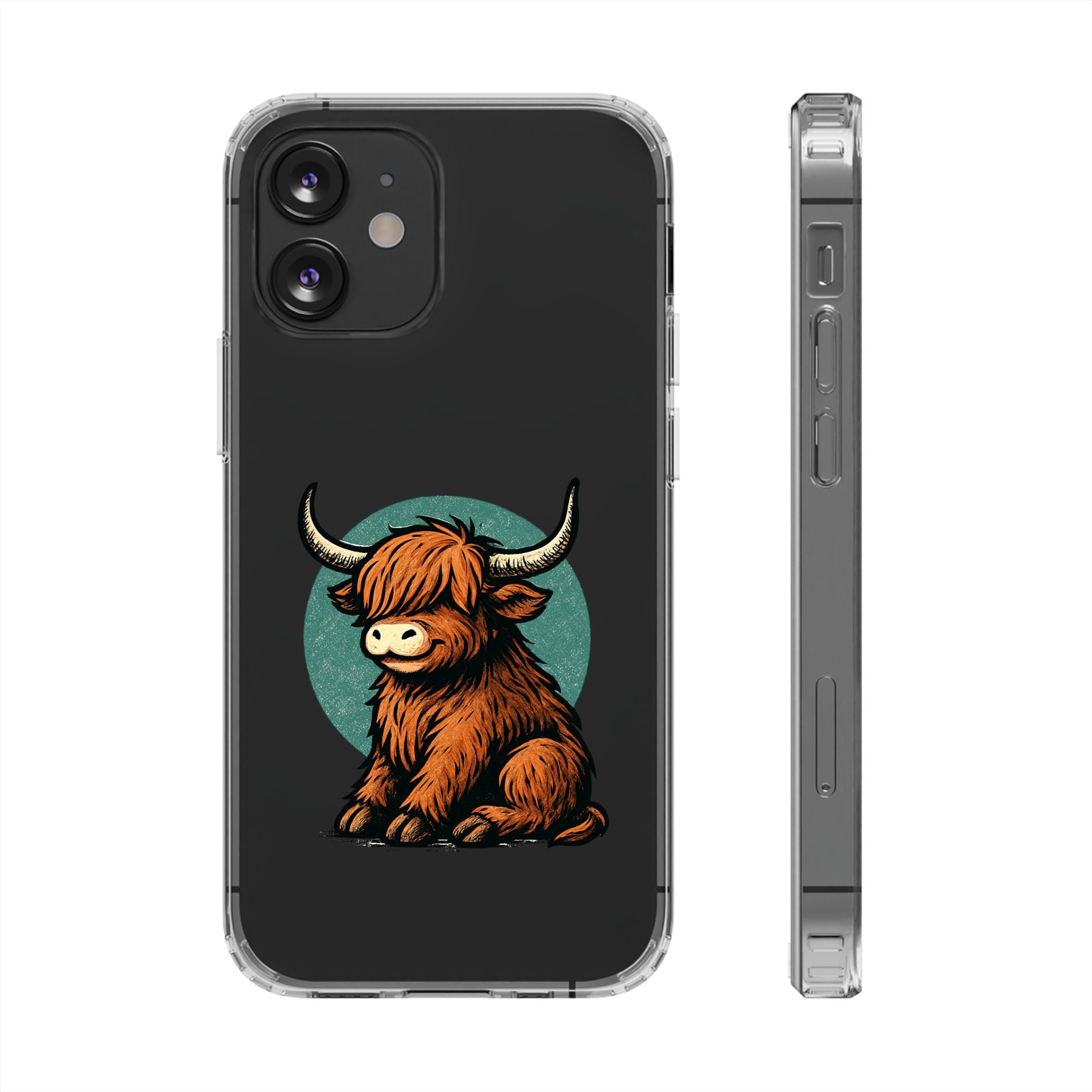 Highland Cow Phone Case, Clear Impact-Resistant Case, Cute Animal Case, Gift for Cow Lovers, Best Friend Gift, Unique Phone Accessory