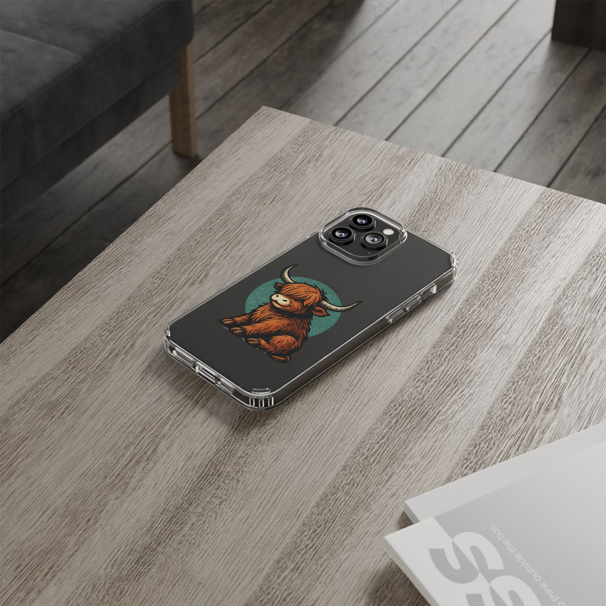 Highland Cow Phone Case, Clear Impact-Resistant Case, Cute Animal Case, Gift for Cow Lovers, Best Friend Gift, Unique Phone Accessory