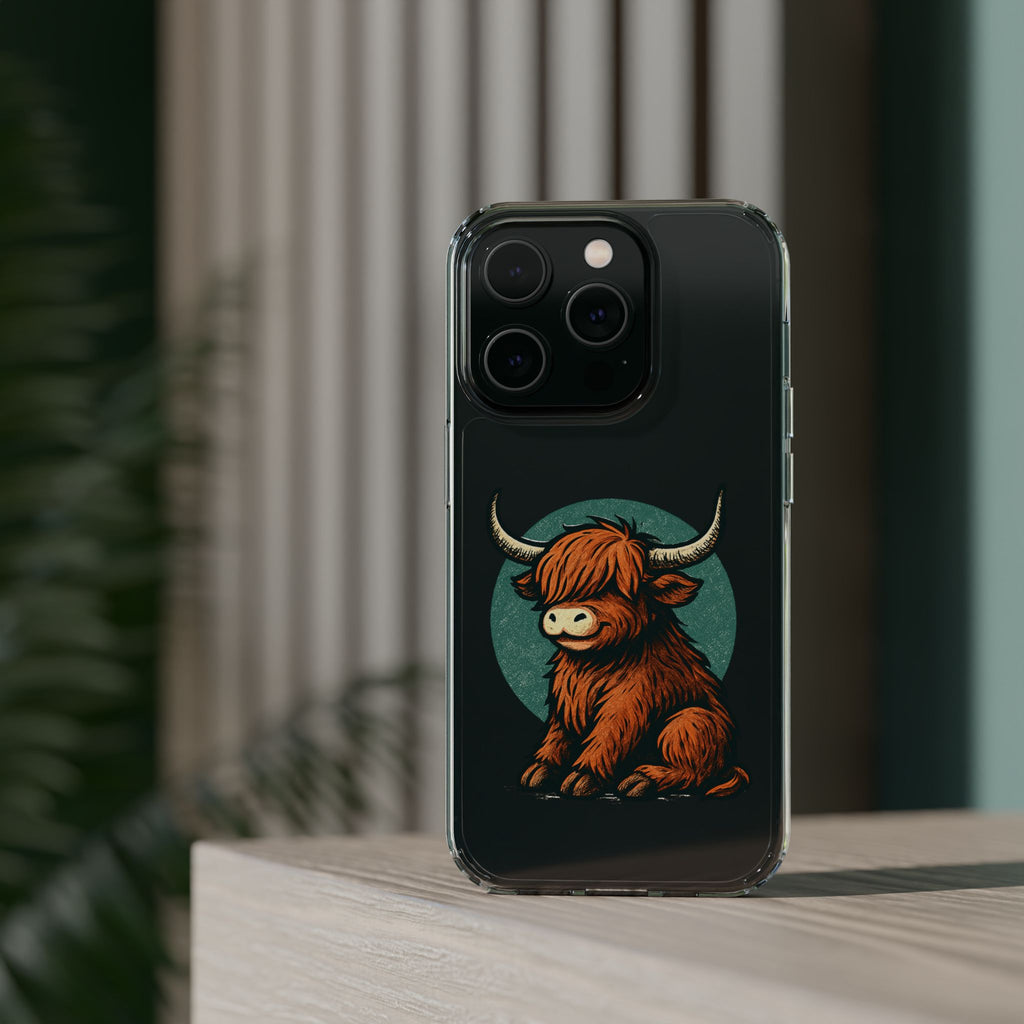 Highland Cow Phone Case, Clear Impact-Resistant Case, Cute Animal Case, Gift for Cow Lovers, Best Friend Gift, Unique Phone Accessory