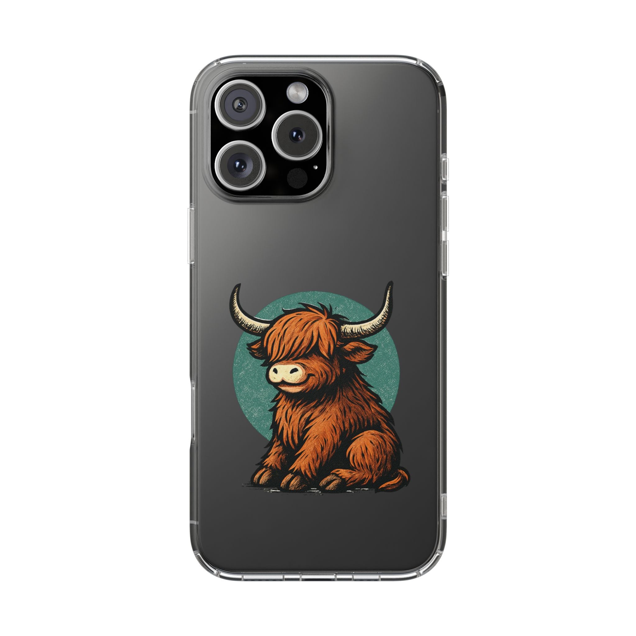 Highland Cow Phone Case, Clear Impact-Resistant Case, Cute Animal Case, Gift for Cow Lovers, Best Friend Gift, Unique Phone Accessory