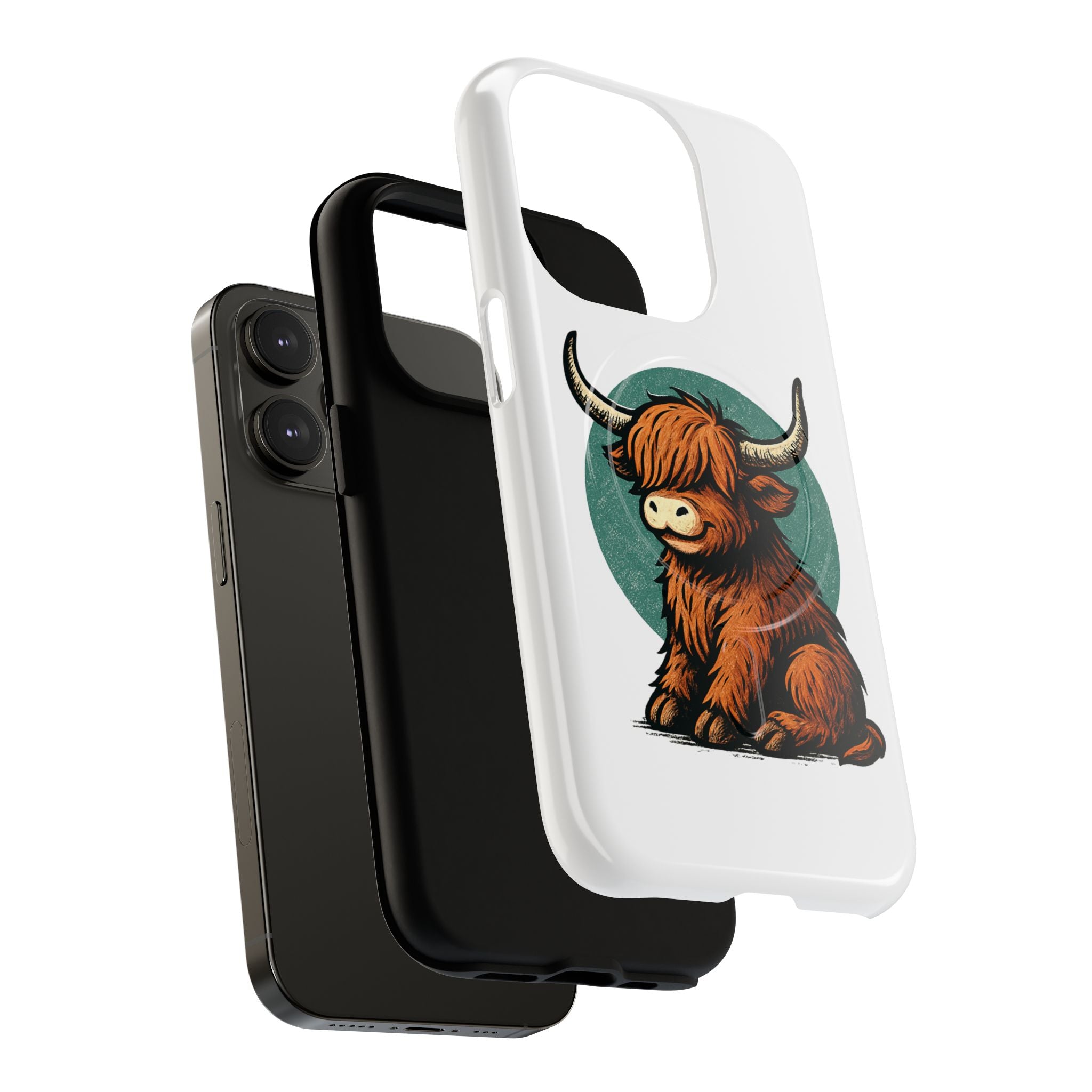 Phone Case - Highland Cow Sitting Design - Tough Magnetic Cases