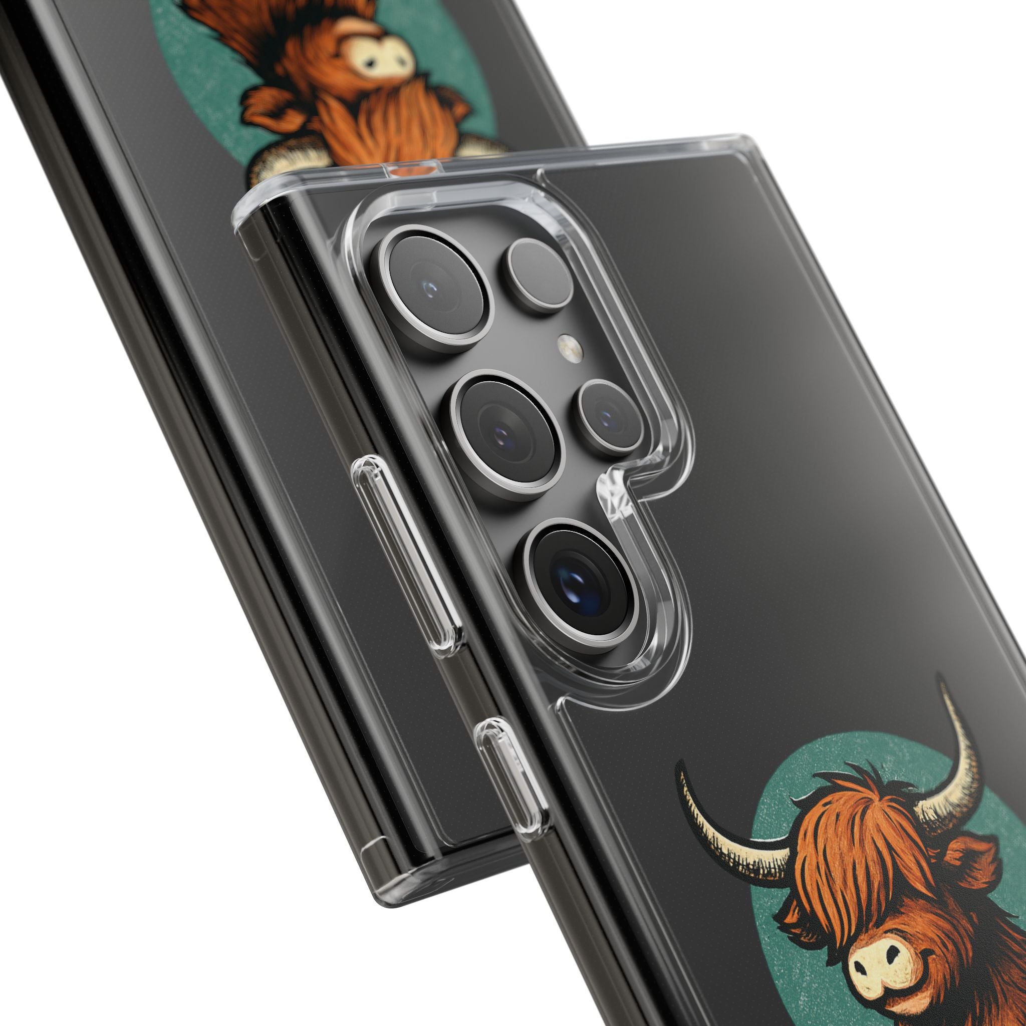 Highland Cow Phone Case, Clear Impact-Resistant Case, Cute Animal Case, Gift for Cow Lovers, Best Friend Gift, Unique Phone Accessory