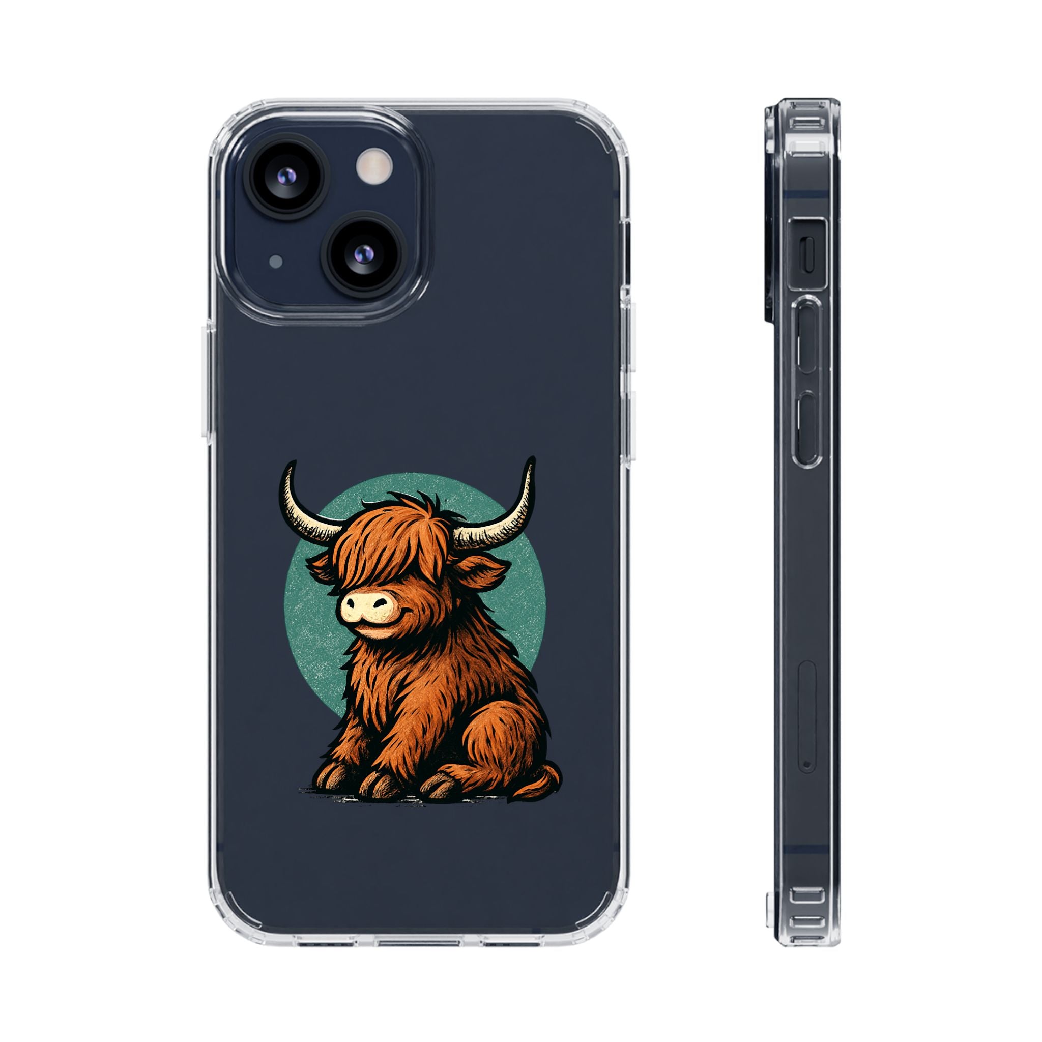 Highland Cow Phone Case, Clear Impact-Resistant Case, Cute Animal Case, Gift for Cow Lovers, Best Friend Gift, Unique Phone Accessory