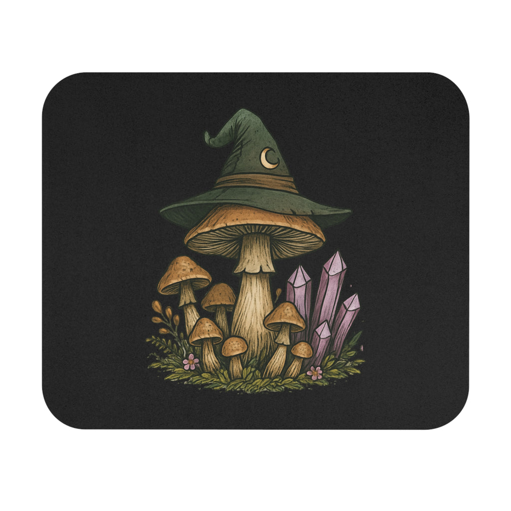 Enchanting Mushroom and Crystal Mouse Pad, Eclectic Desk Decor, Fantasy Office Accessory, Gamer Gift, Witchy Home Office Must-Have