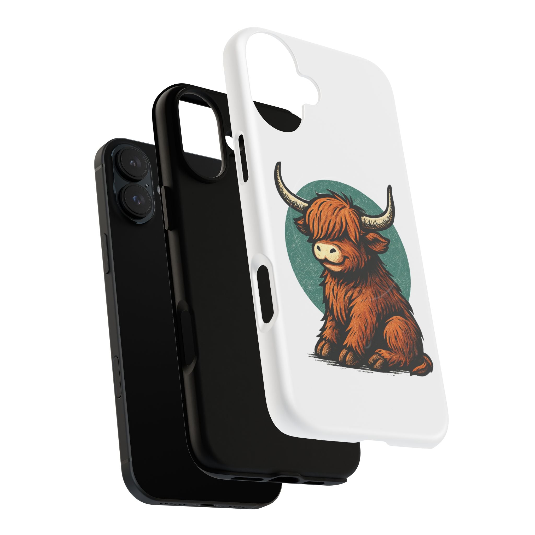 Phone Case - Highland Cow Sitting Design - Tough Magnetic Cases