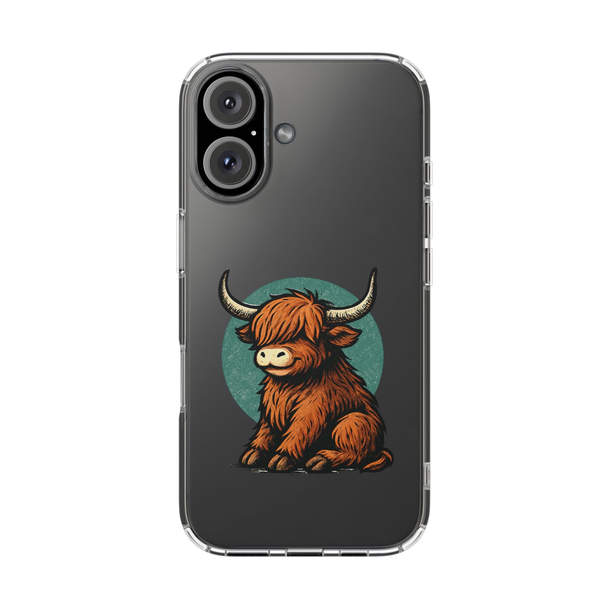 Highland Cow Phone Case, Clear Impact-Resistant Case, Cute Animal Case, Gift for Cow Lovers, Best Friend Gift, Unique Phone Accessory