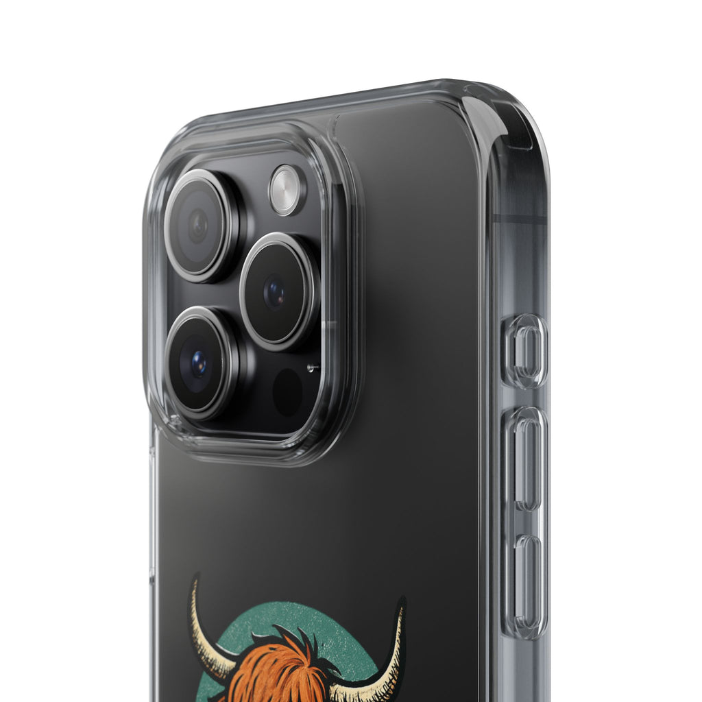 Highland Cow Phone Case, Clear Impact-Resistant Case, Cute Animal Case, Gift for Cow Lovers, Best Friend Gift, Unique Phone Accessory