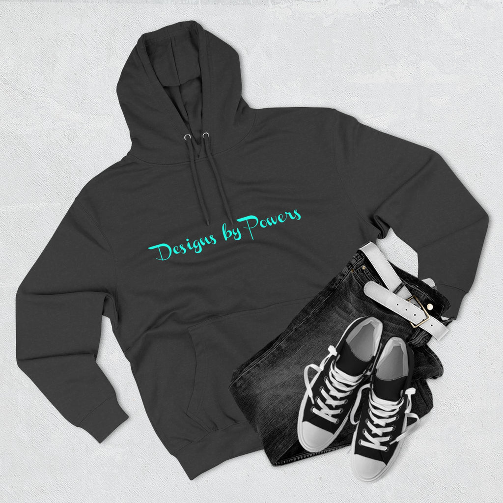 Designs by Powers Logo Cozy Three-Panel Fleece Hoodie for All Occasions, Casual Wear, Gift for Friends, Trendy Hoodie, Warm Layering, Everyday Comfort