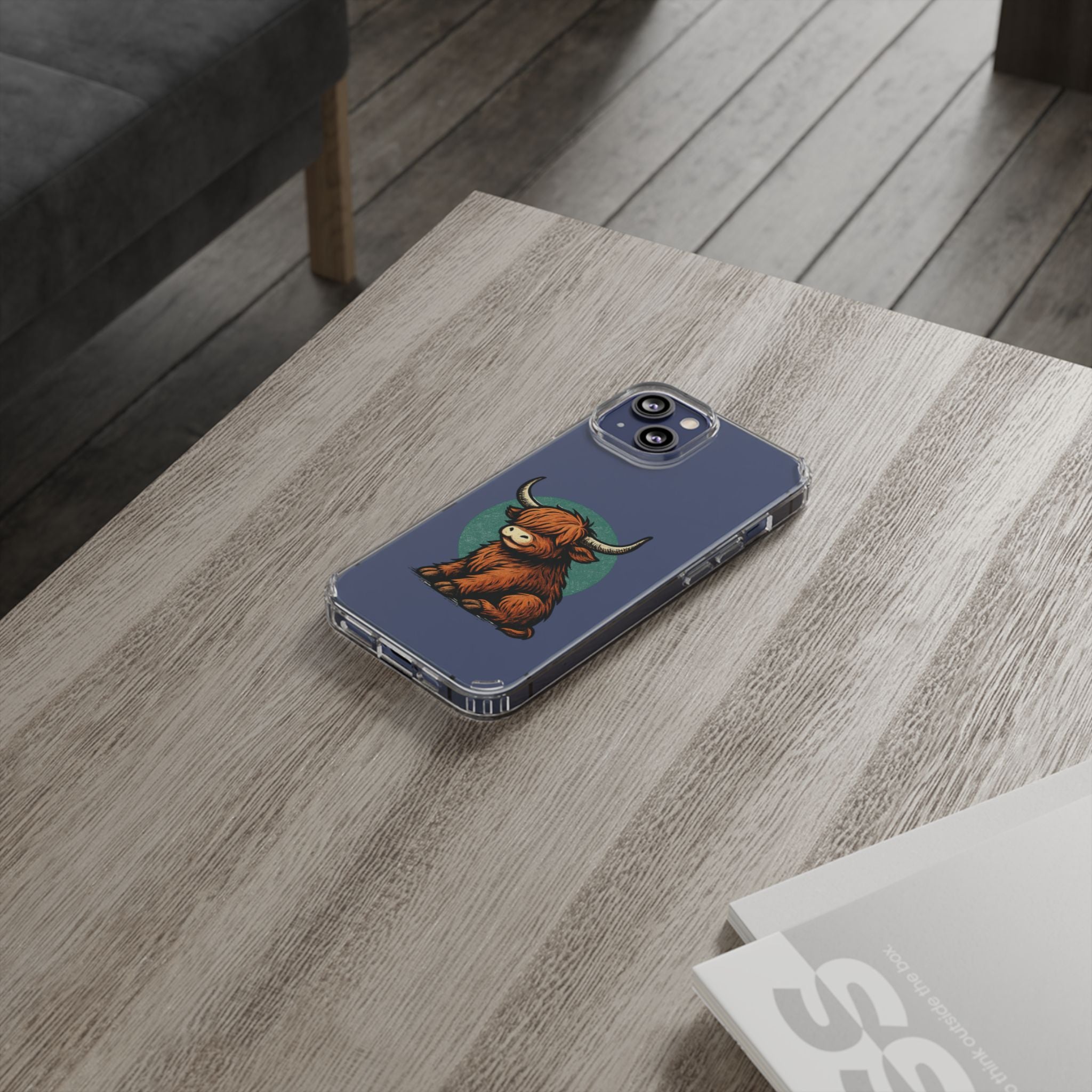 Highland Cow Phone Case, Clear Impact-Resistant Case, Cute Animal Case, Gift for Cow Lovers, Best Friend Gift, Unique Phone Accessory